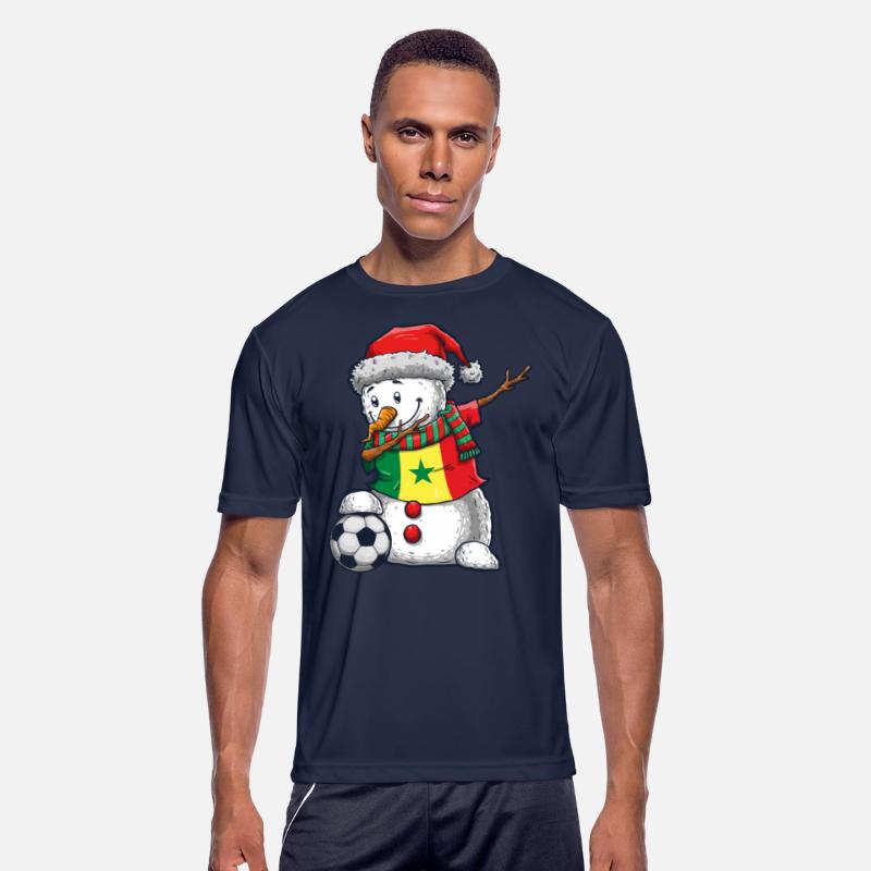 Soccer Boy Dabbing Snowman Christmas Jersey