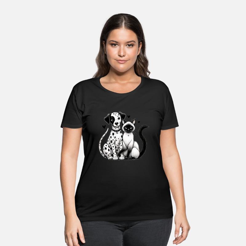 Spotted Love – Dalmatian & Siamese Cat Harmony Art