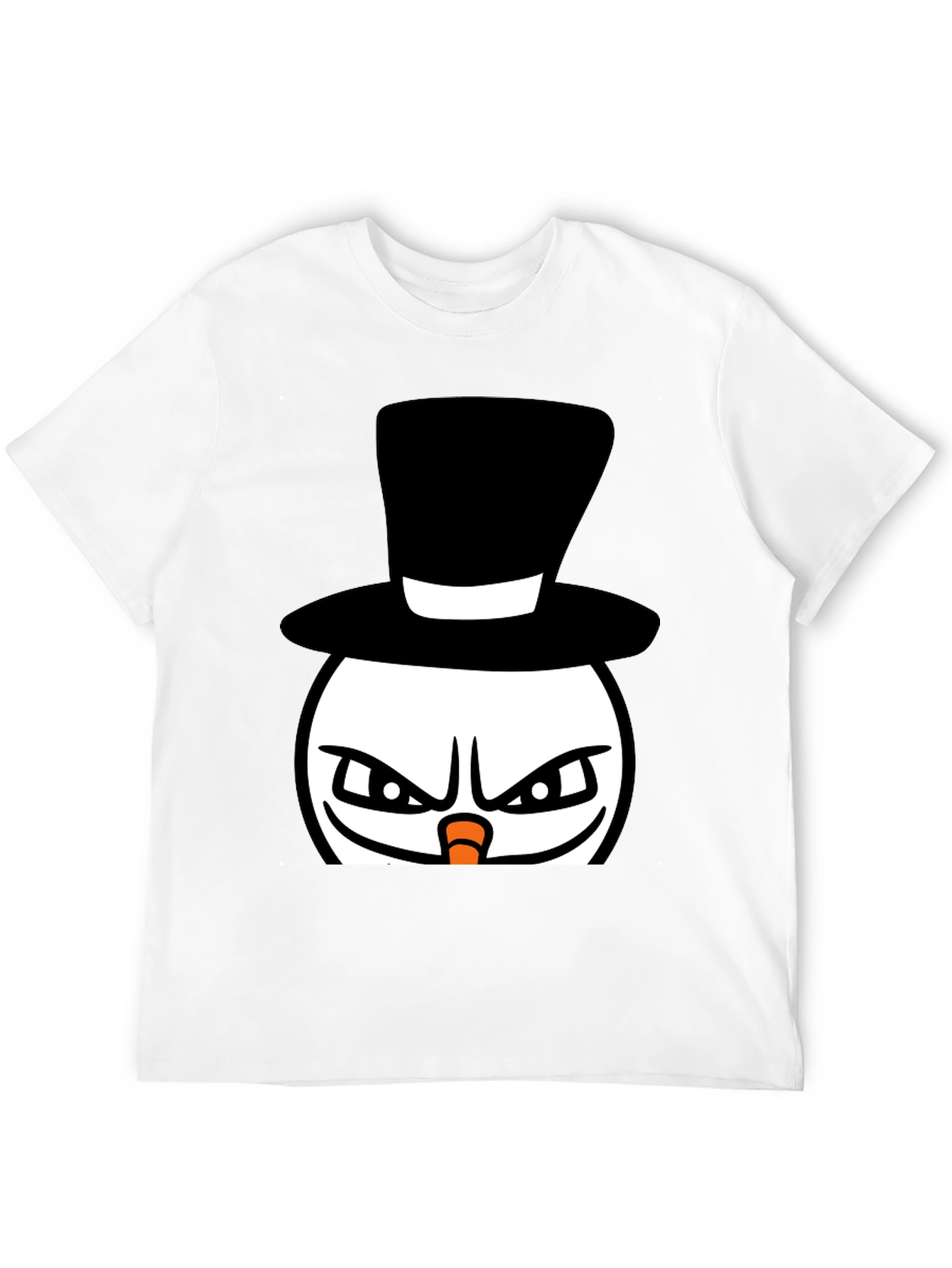 Evil Snowman Graphic T-Shirt - Black Cotton Blend