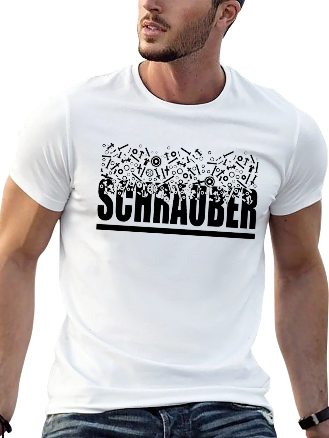 Schrauber Mechanic Tool Shirt - Black Graphic Tee