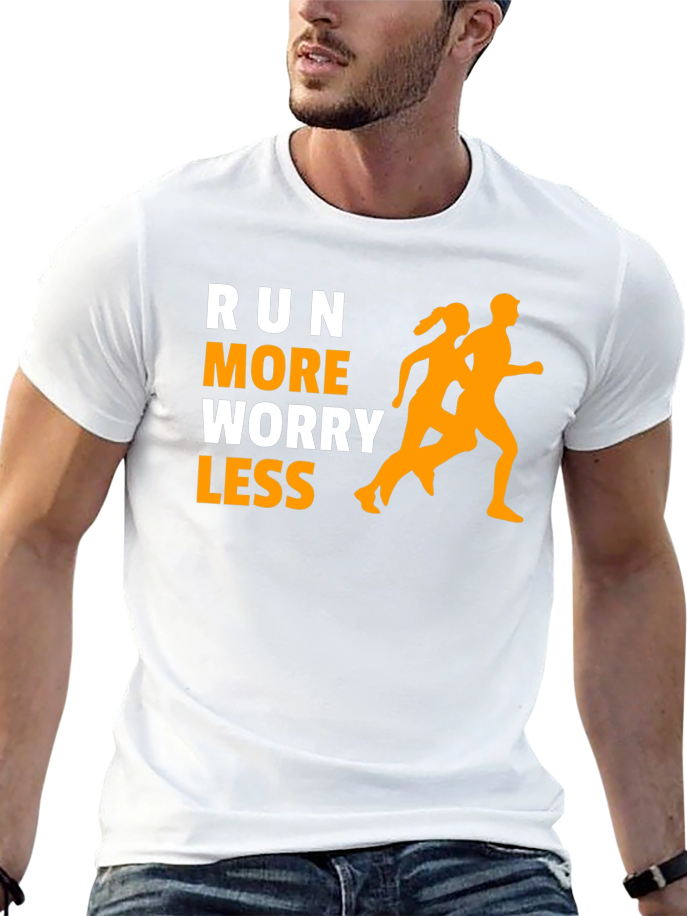 Run More Worry Less Graphic Tee
