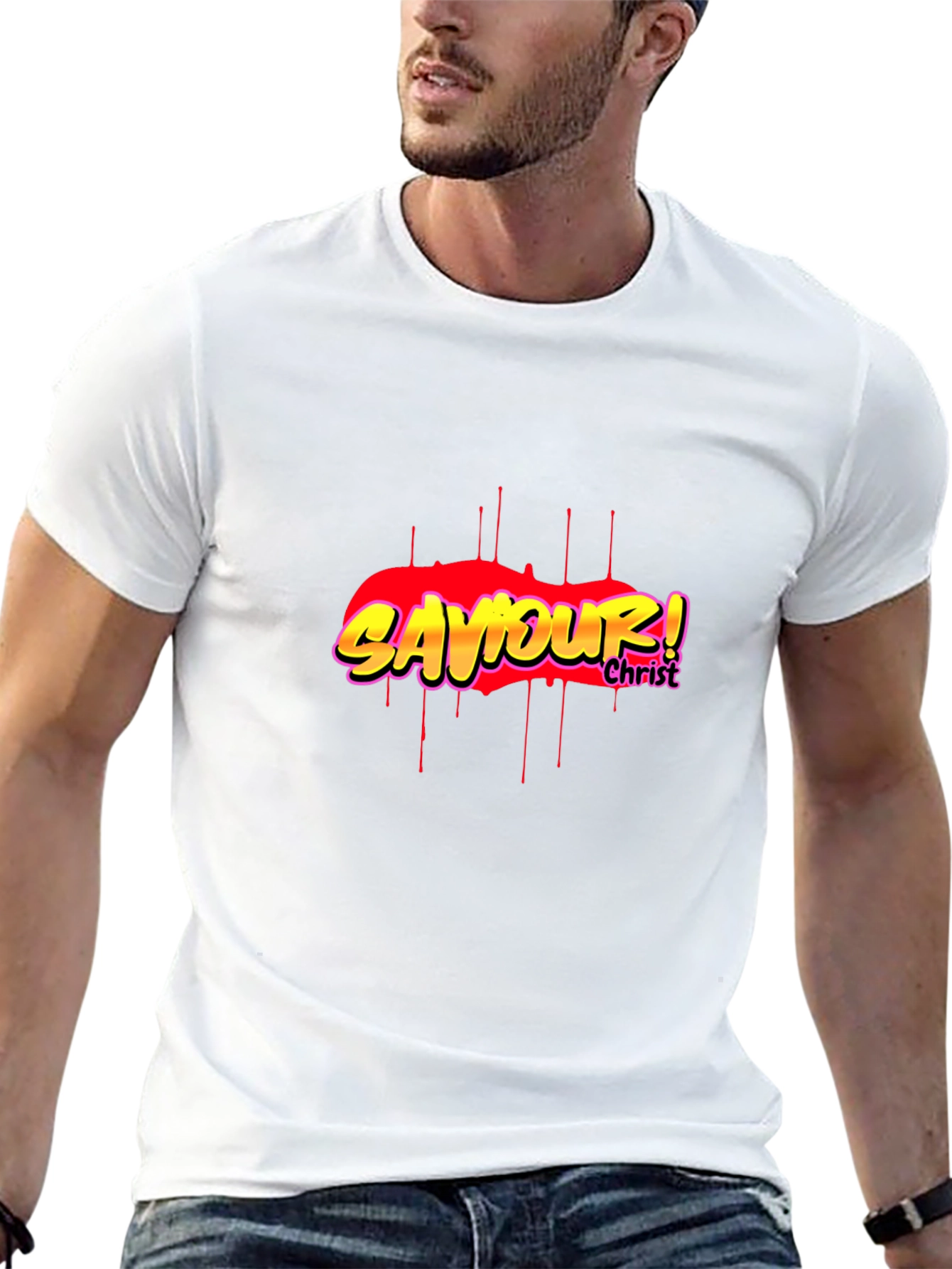 Saviour! Christ Graphic Black T-Shirt
