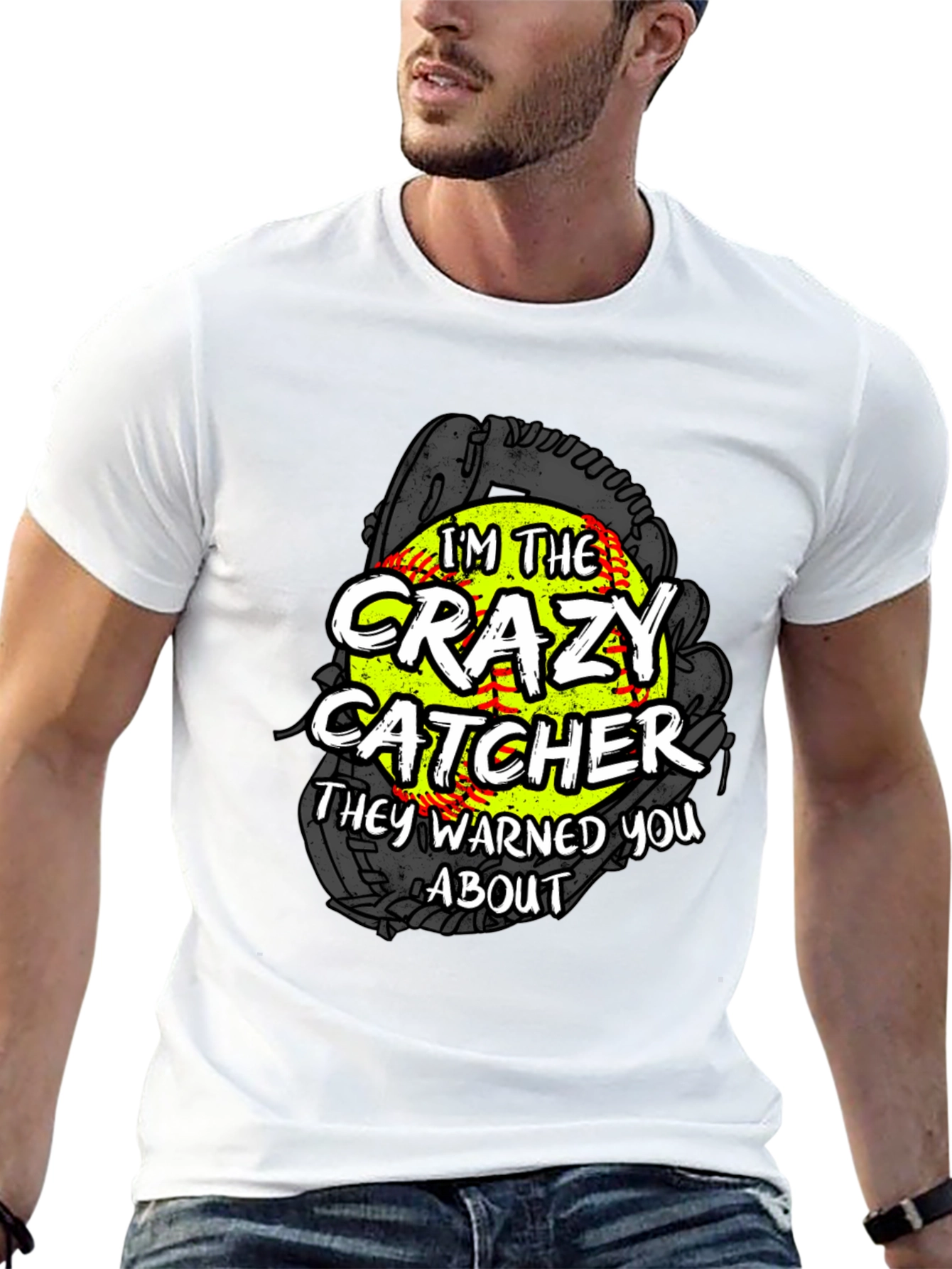 Crazy Catcher Softball Graphic Tee
