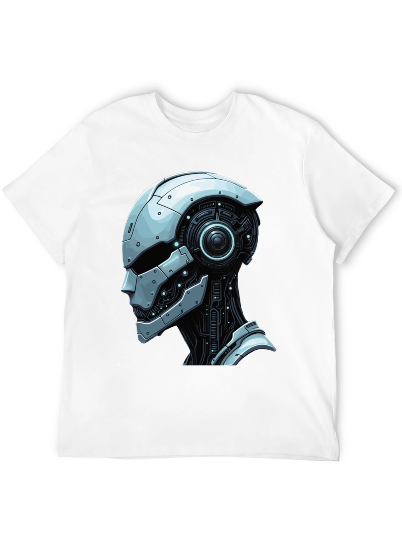 Cybernetic Head Graphic Tee - Futuristic Style
