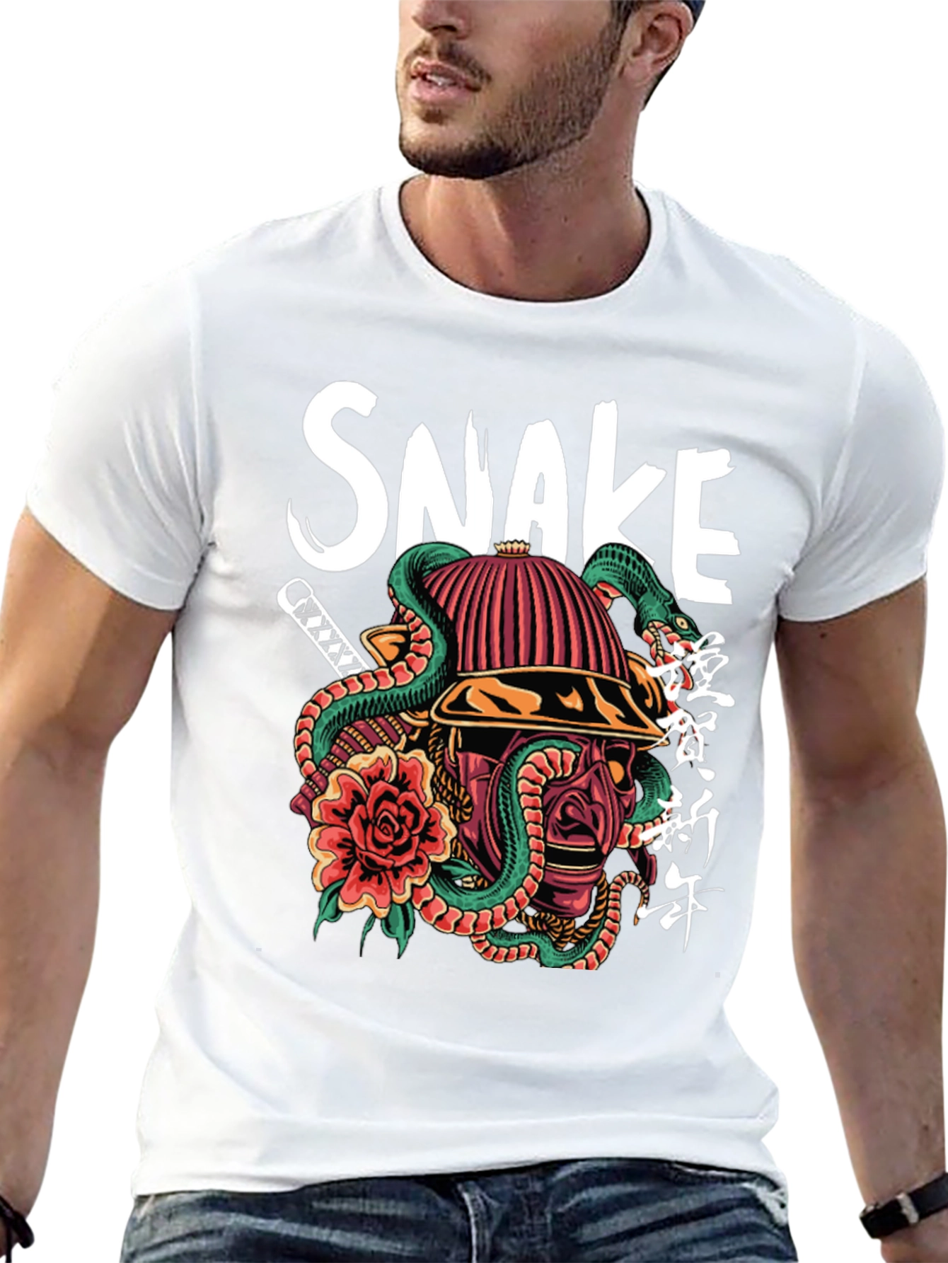 Samurai Snake Graphic T-Shirt