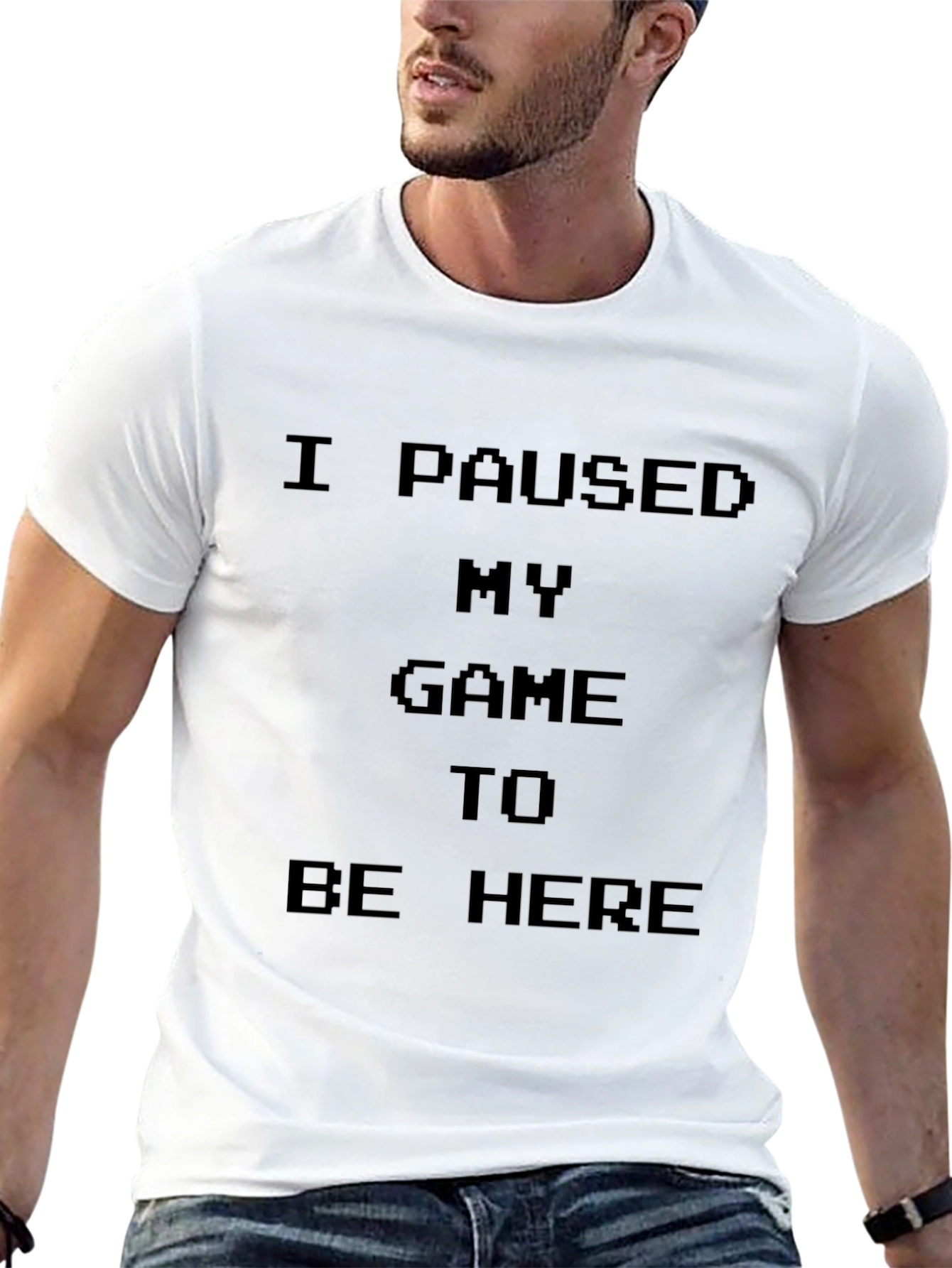 I Paused My Game to Be Here Black T-Shirt
