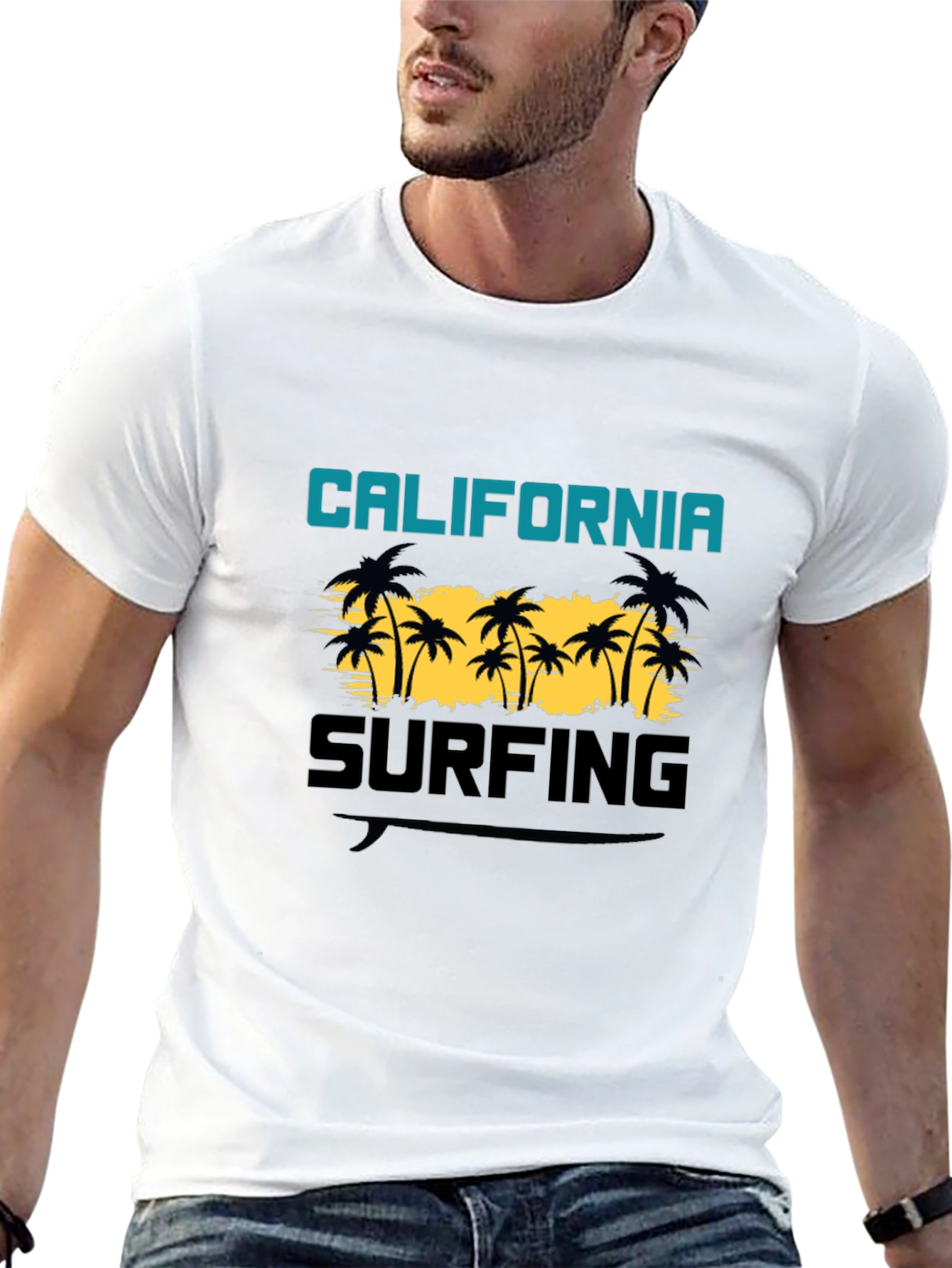 California Surfing Black T-Shirt