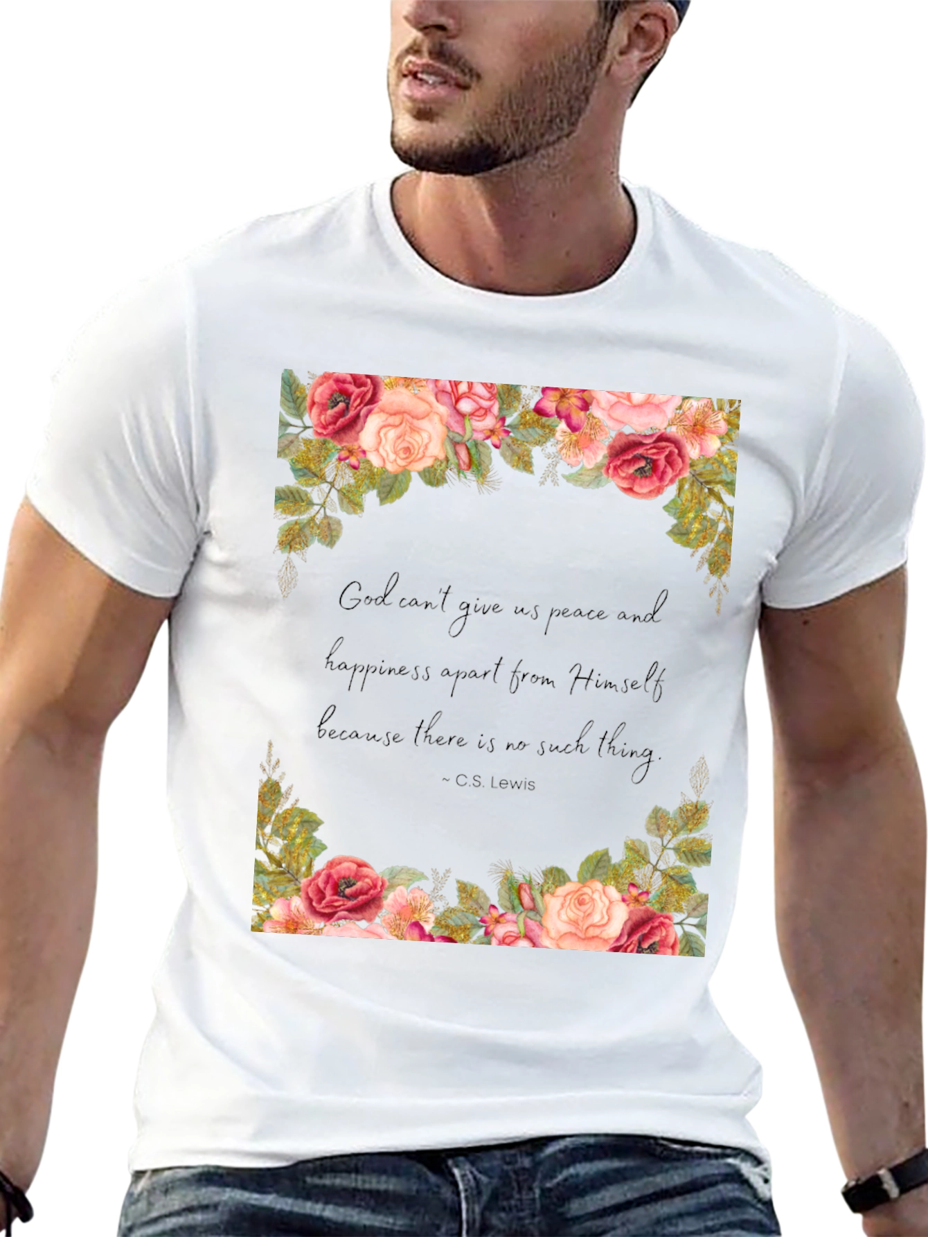 Floral Quote T-Shirt - Gods Peace