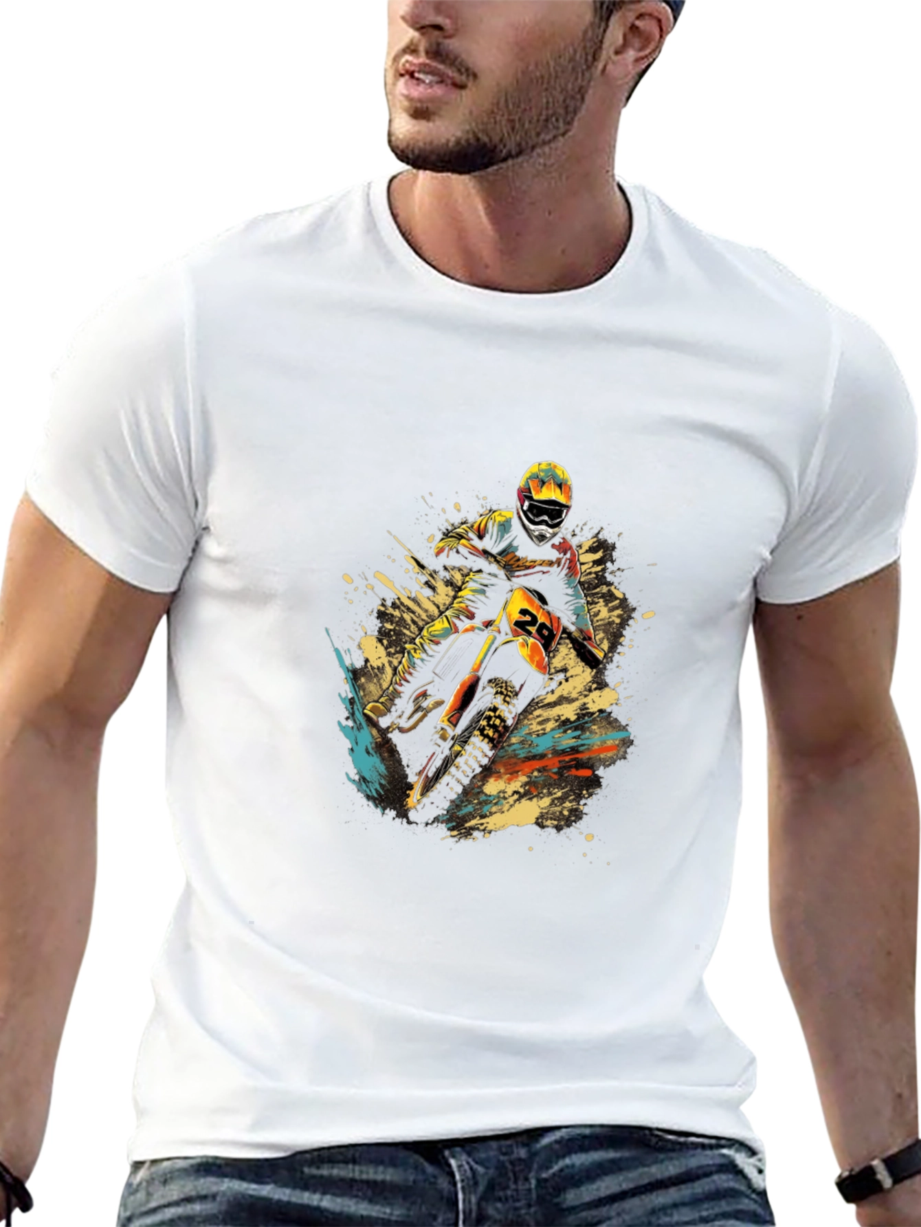 Motocross Rider Graphic T-Shirt - Black