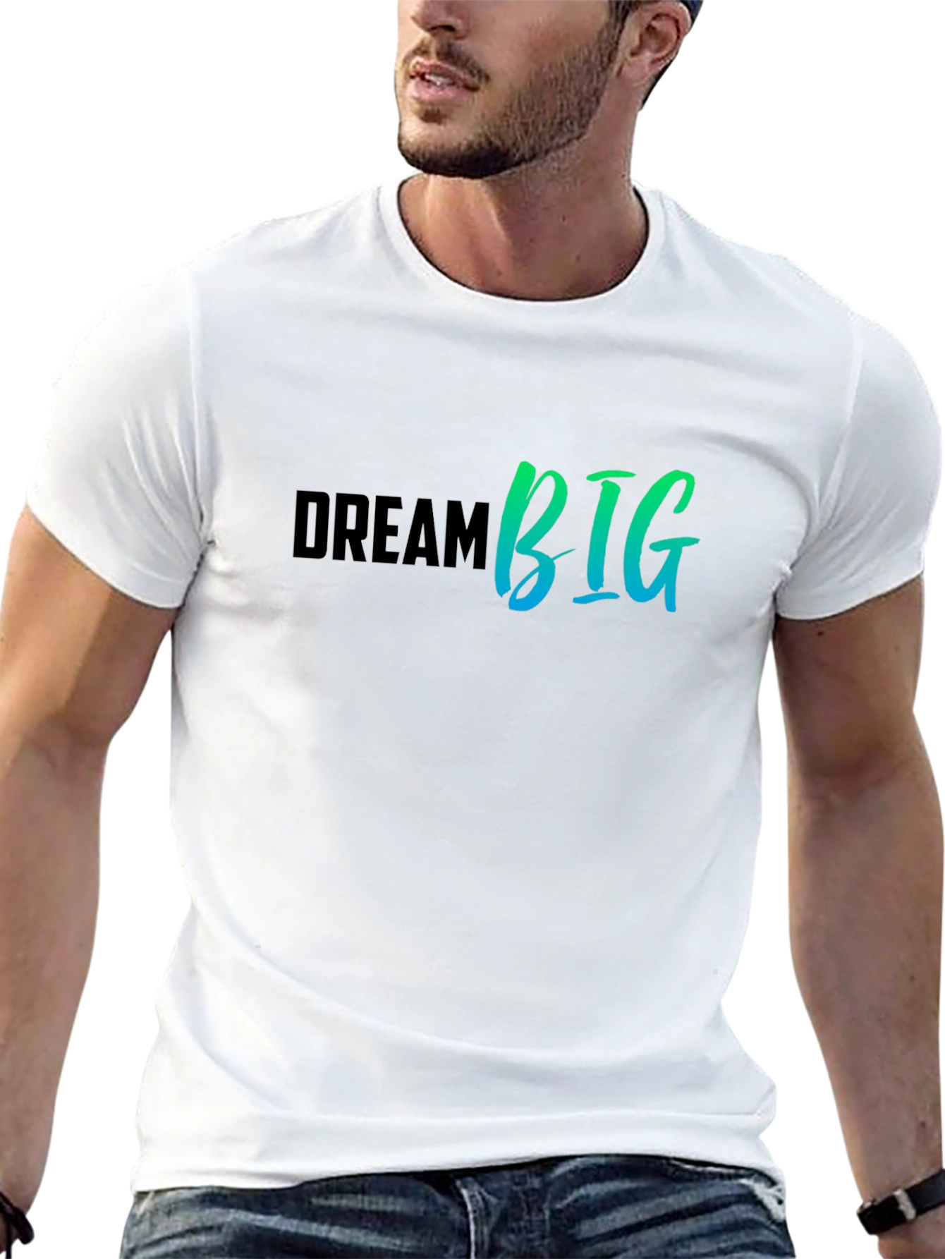 Dream Big Graphic Tee - Black Cotton T-Shirt