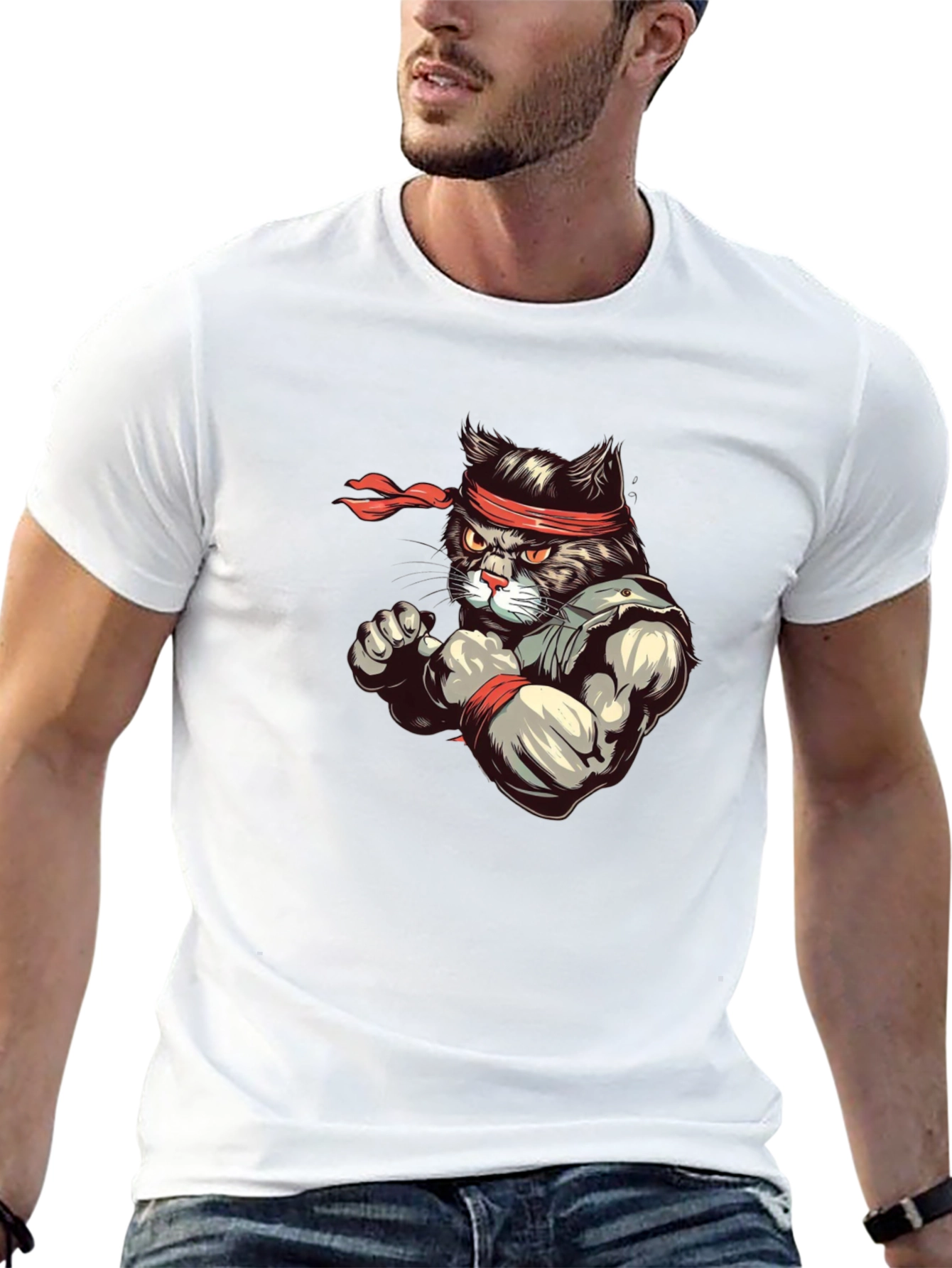 Martial Arts Cat T-Shirt - Ninja Cat Tee