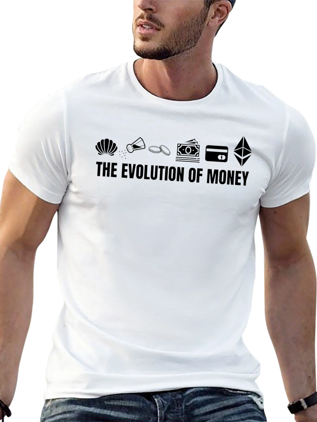 Evolution of Money Graphic T-Shirt - Black