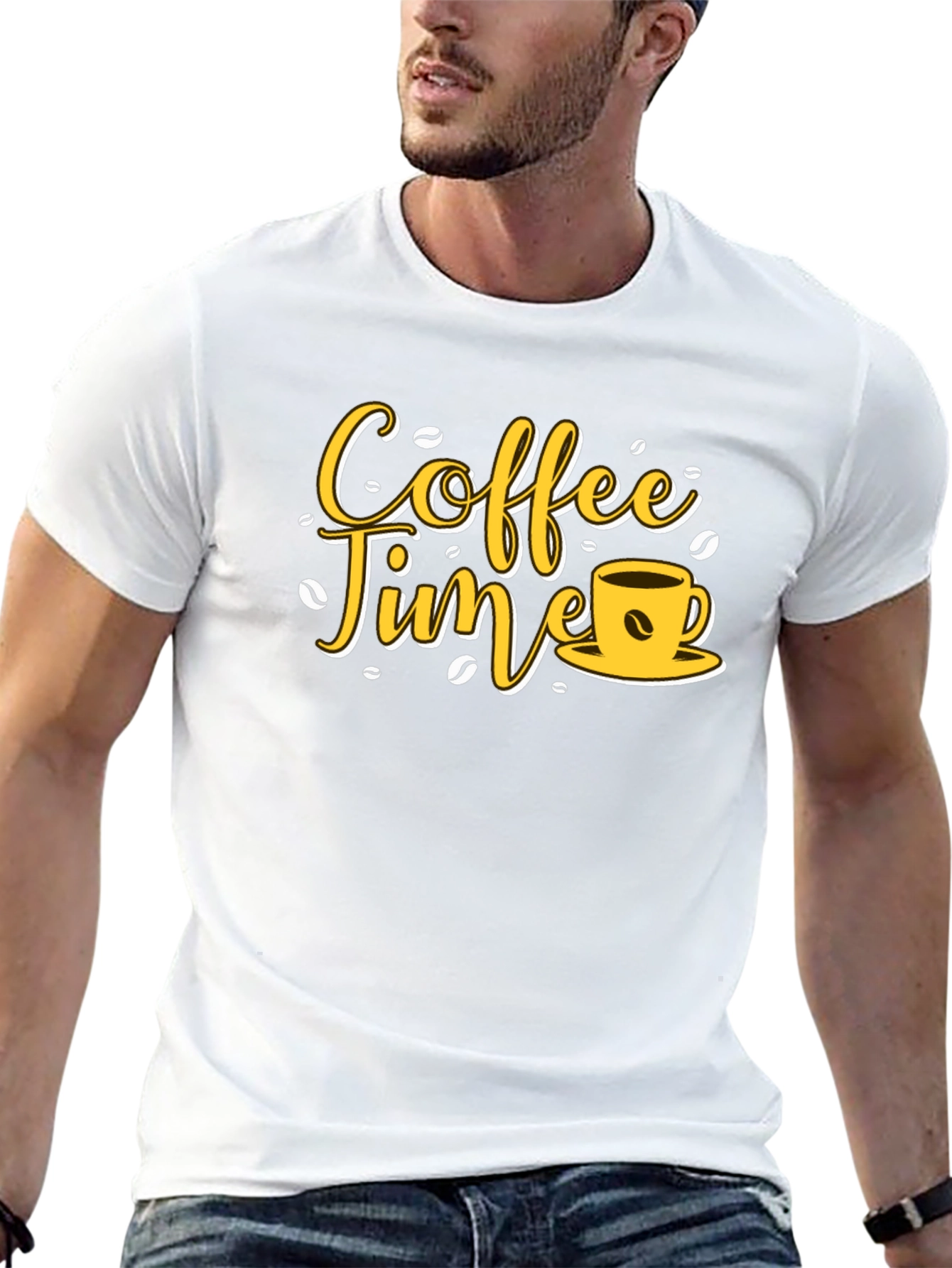 Coffee Time Graphic Tee - Black Cotton T-Shirt