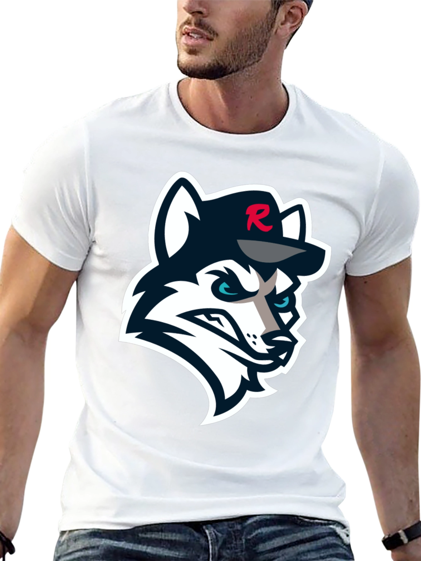 Black T-Shirt with Wolf Logo