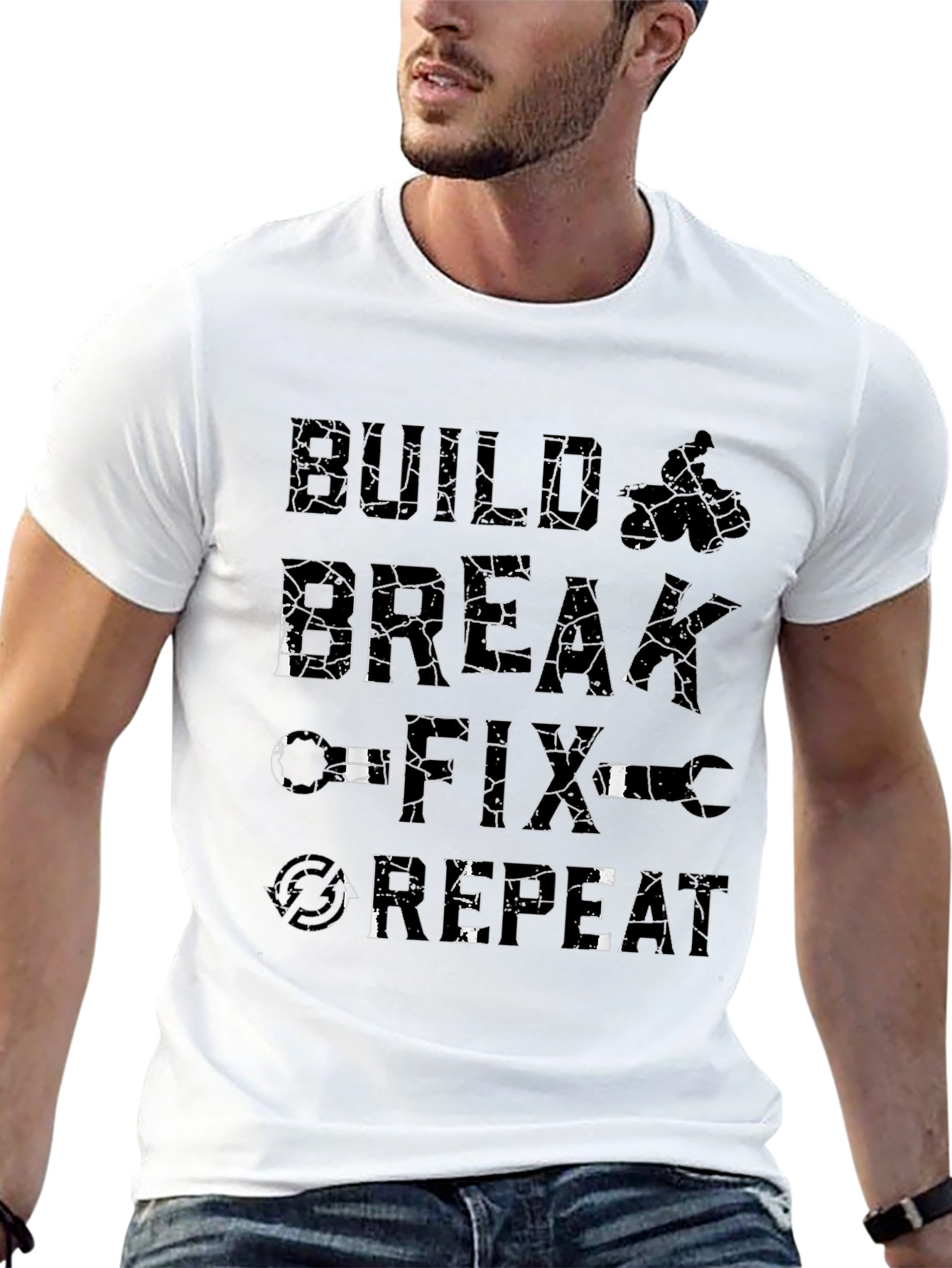 Build Break Fix Repeat - Graphic Mens T-Shirt