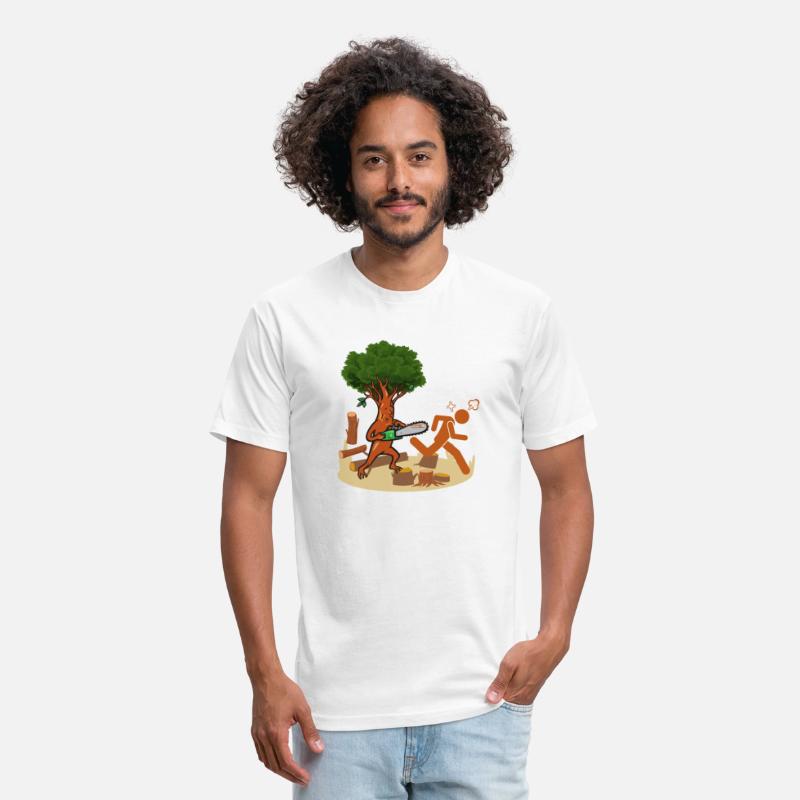 Tree vs Lumberjack Unisex Mens T shirt Funny Humor