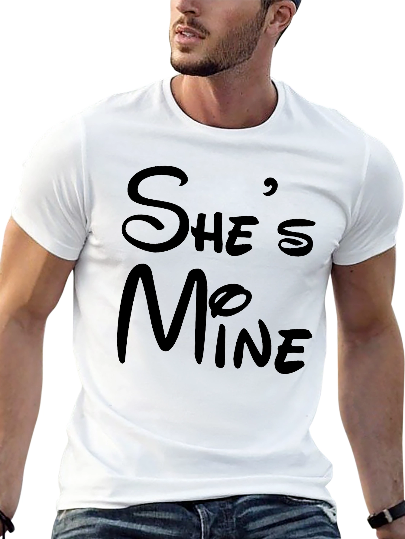 Shes Mine Black T-Shirt - Couples Matching Tee