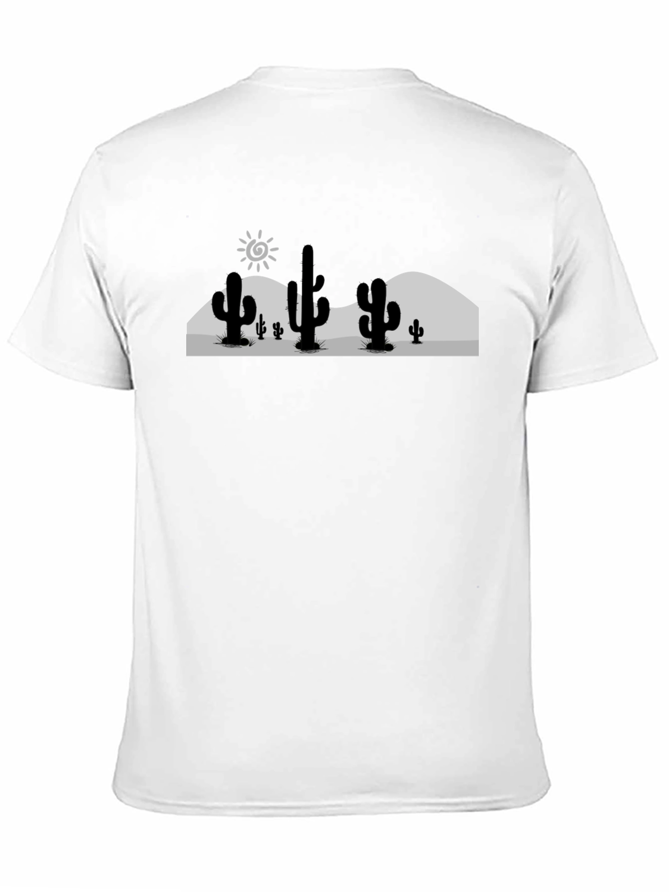 Desert Cactus Graphic Tee - Black Cotton T-Shirt