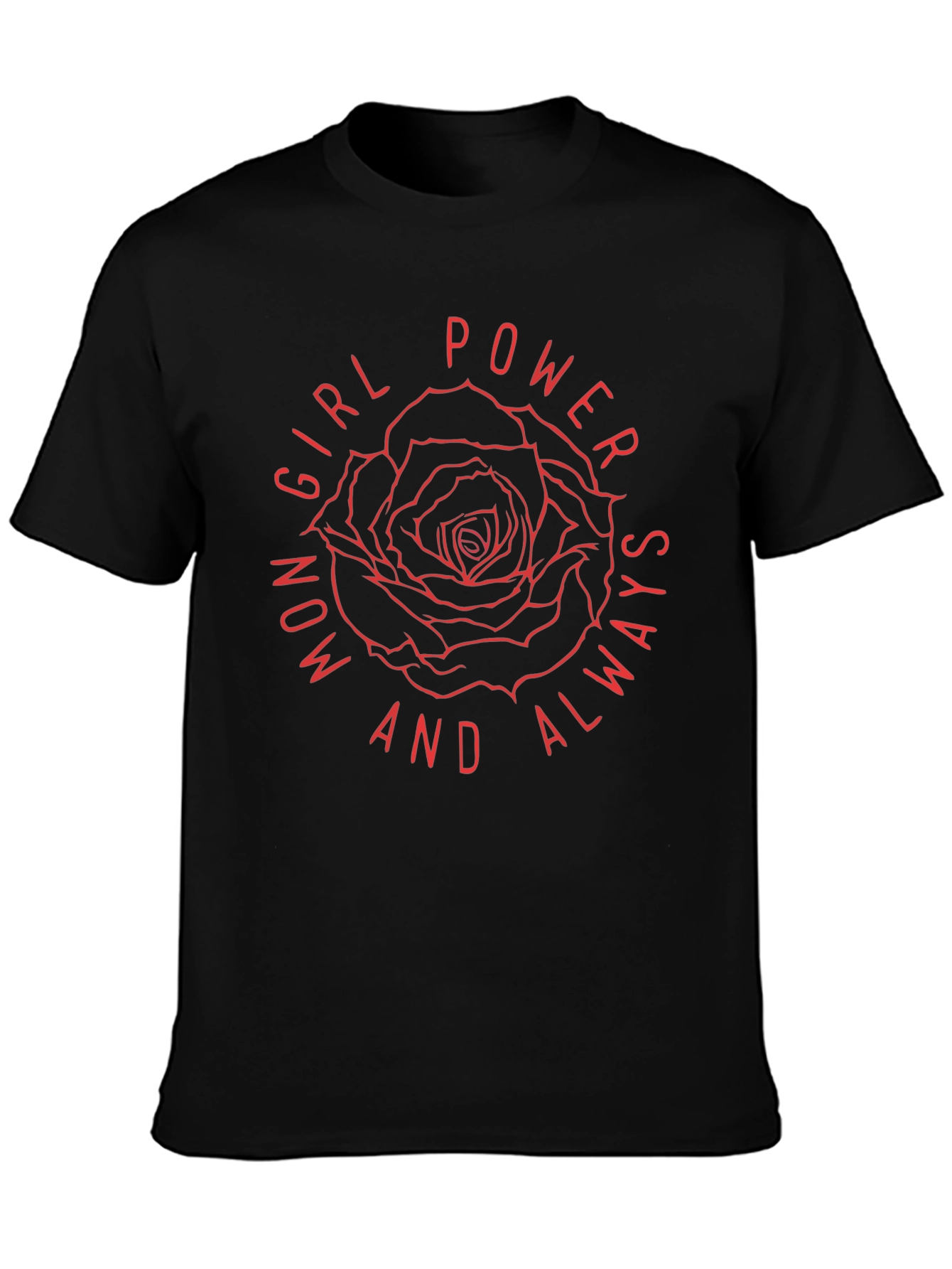Girl Power Rose Graphic Tee - Modern Statement Shirt