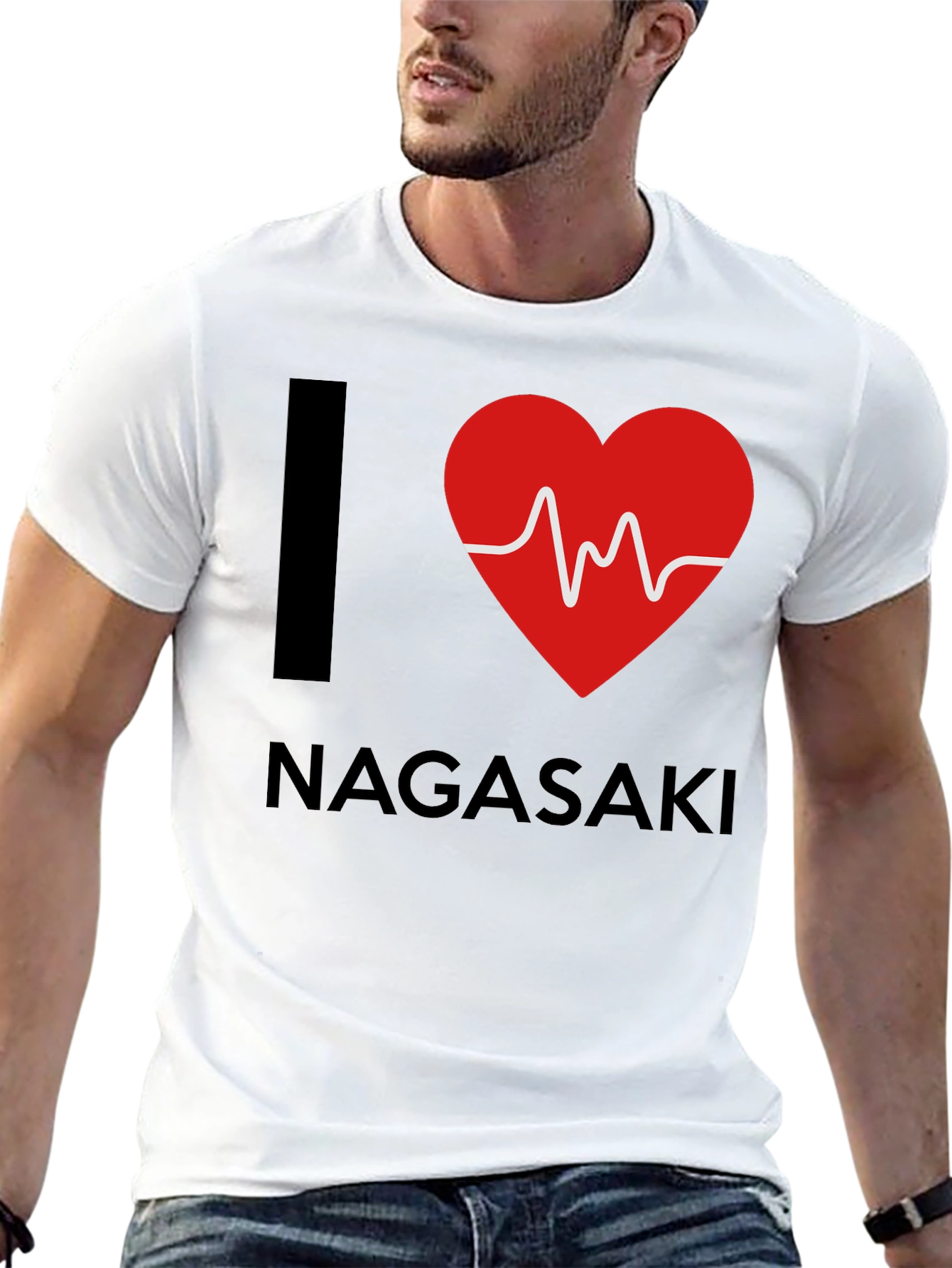 I Love Nagasaki Heartbeat T-Shirt