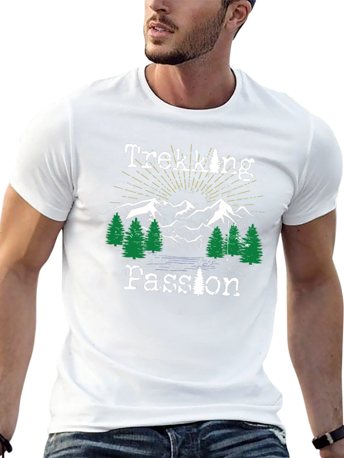 Trekking Passion Black Graphic T-Shirt
