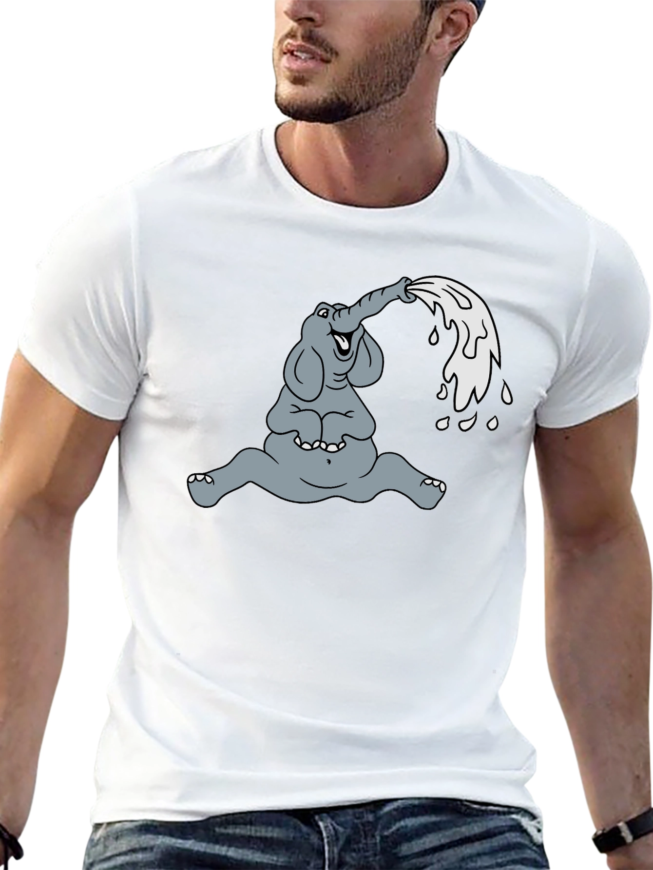 Elephant Cartoon T-Shirt - Funny Animal Graphic Tee