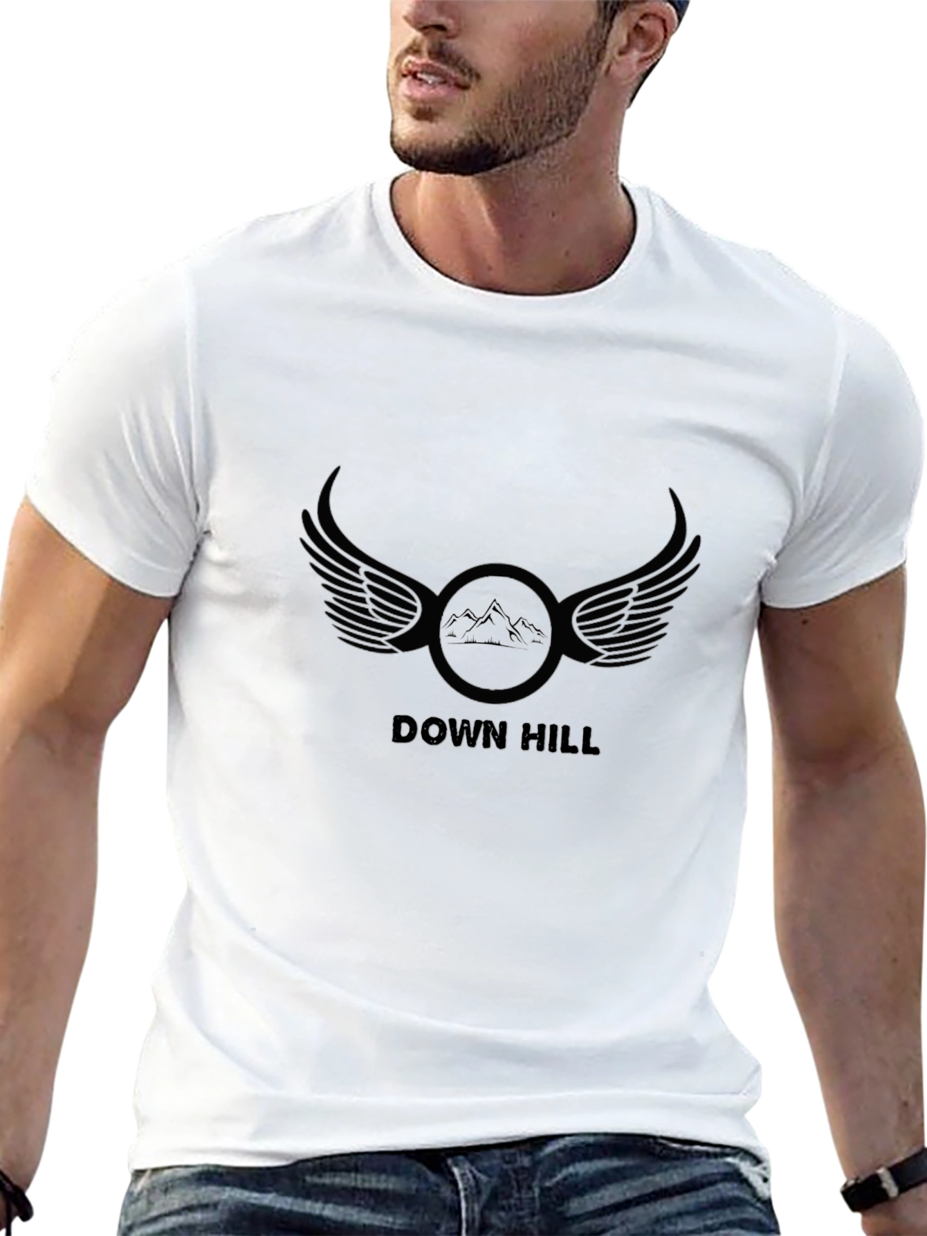 Down Hill Mountain Biking Tee - Black Graphic T-Shirt
