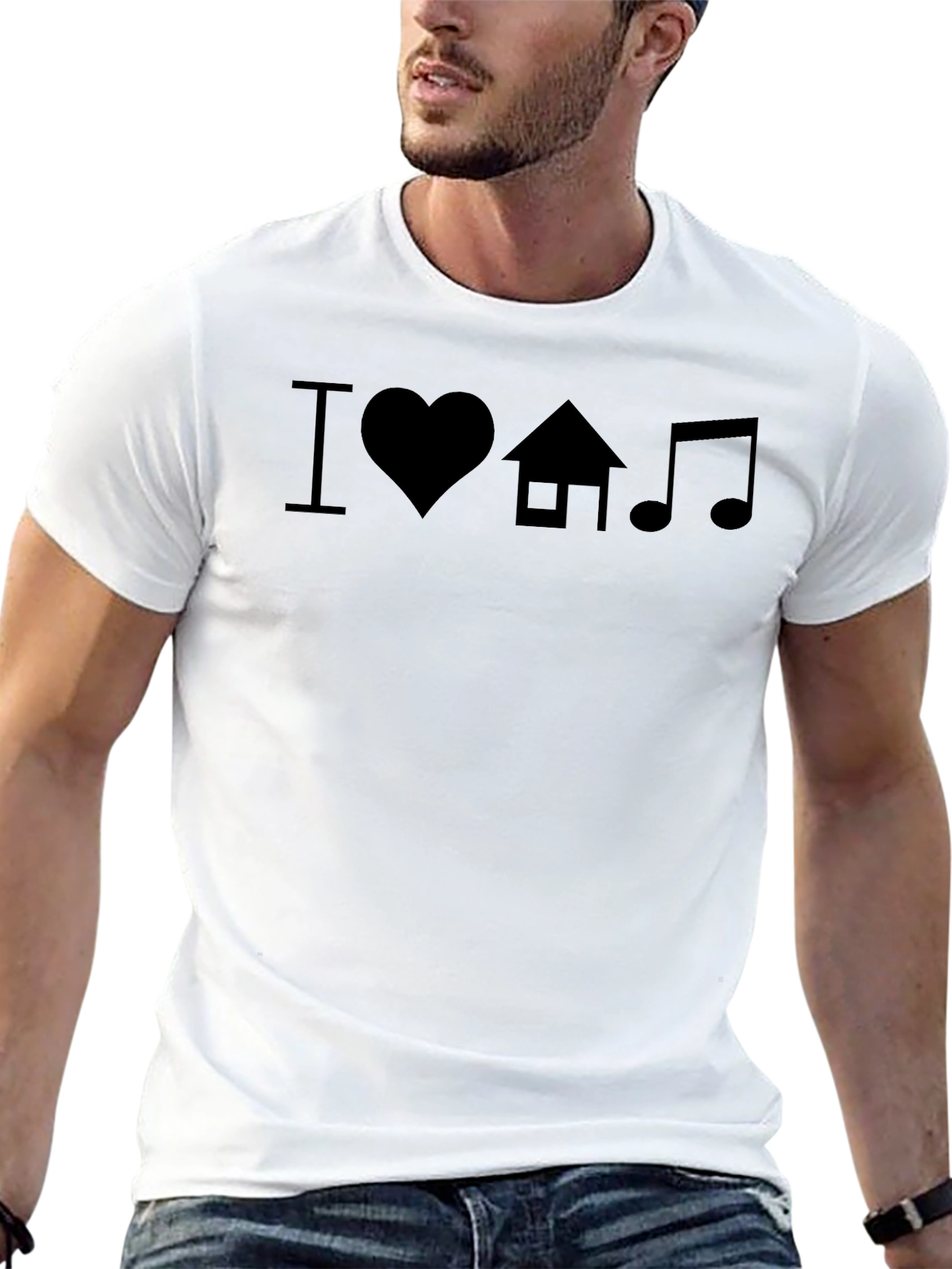 I Heart House Music Black Graphic Tee