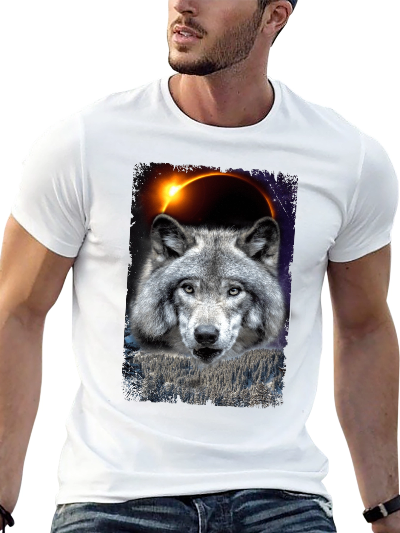 Wolf Eclipse Graphic Tee - Black T-Shirt