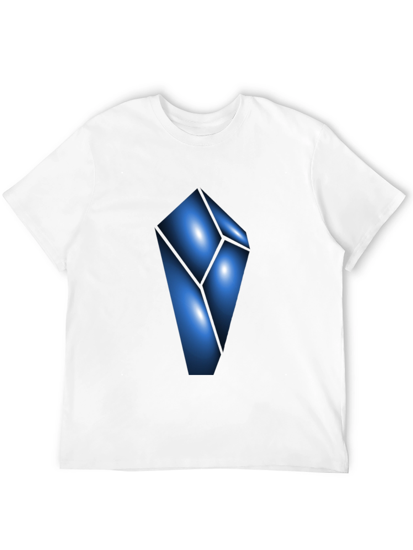 Abstract Blue Crystal Graphic T-Shirt - Modern Design