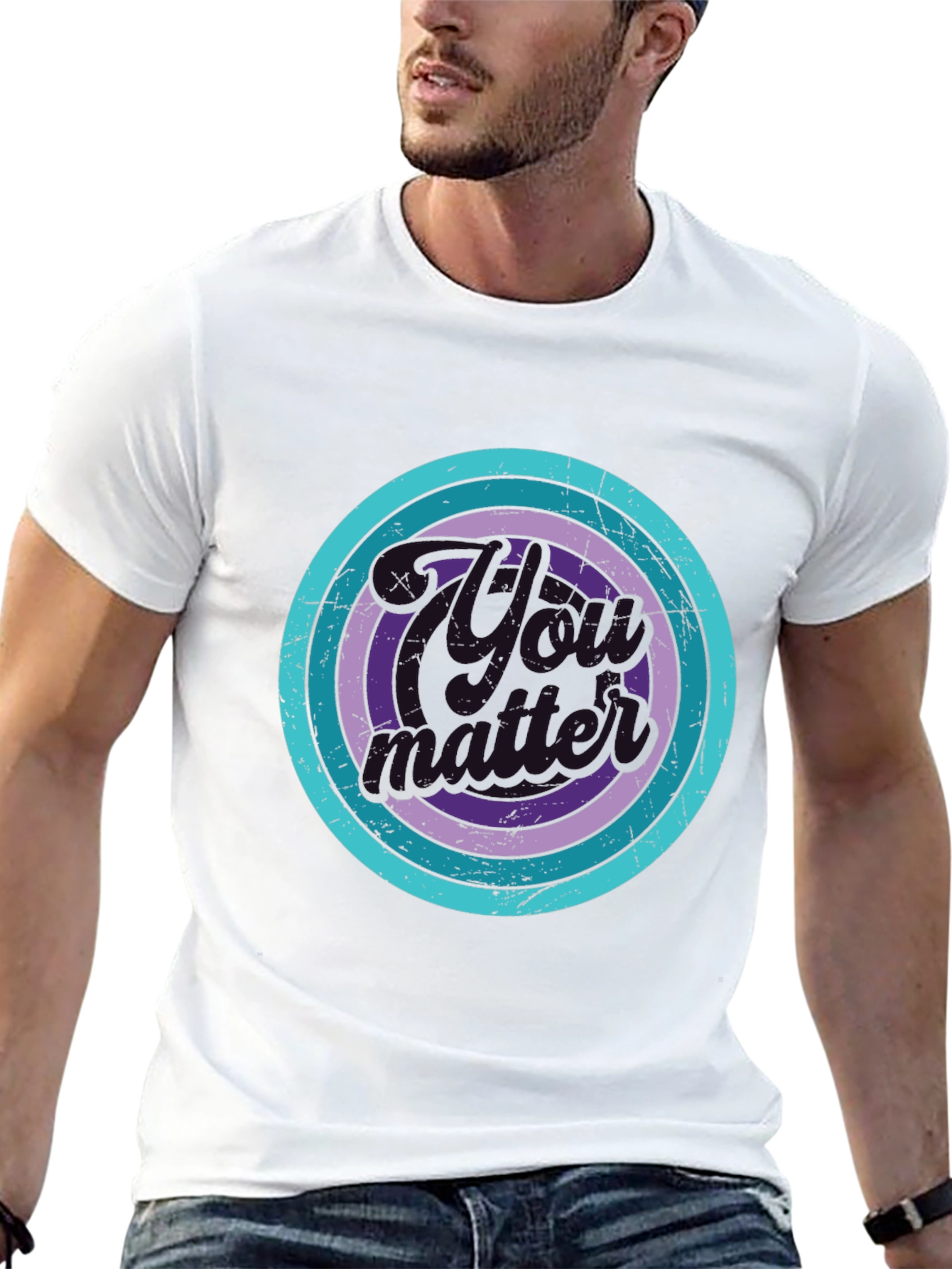 Retro Circle Graphic Black T-Shirt