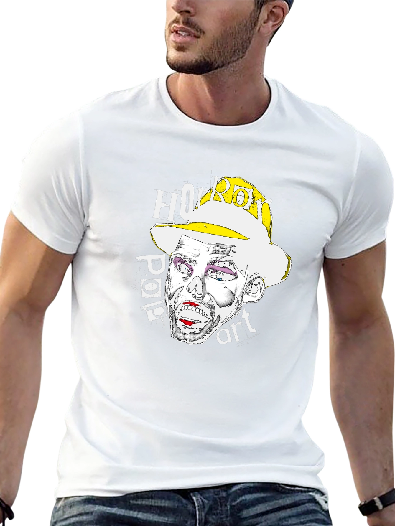 Horror Pop Art Graphic T-Shirt - Black