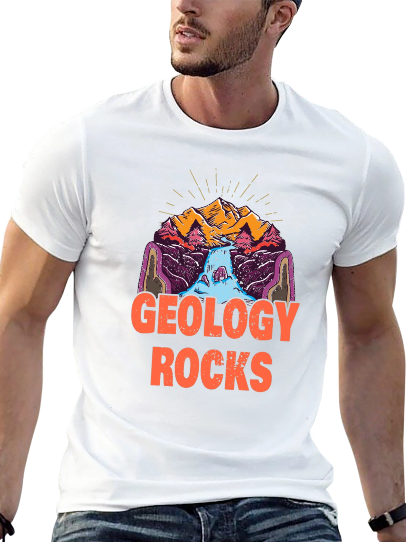 Geology Rocks T-Shirt - Mountain Scene Graphic Tee