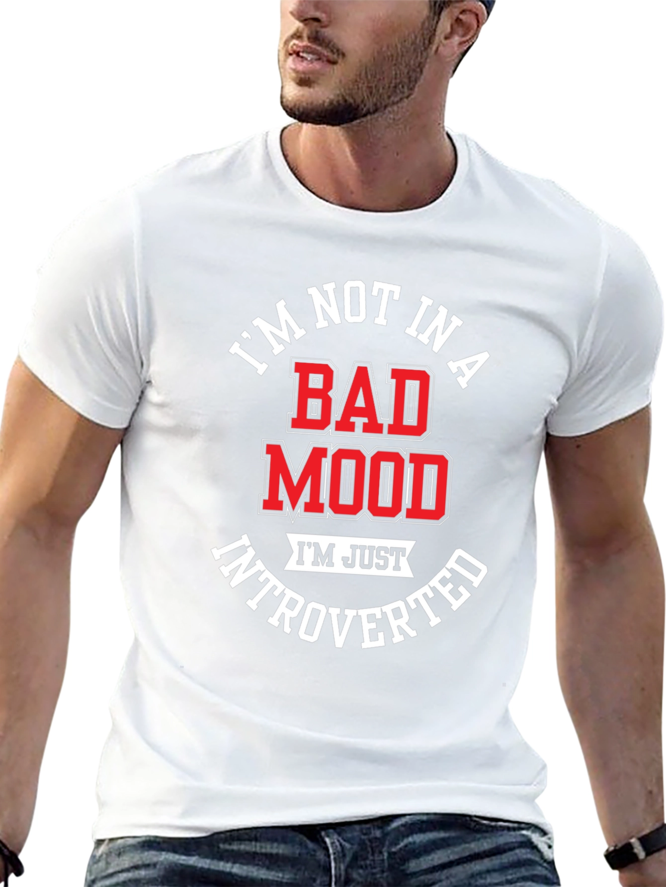 Introverted Humor T-Shirt - Black Cotton Blend Tee