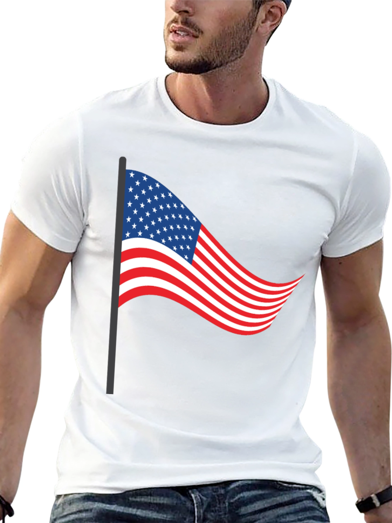 American Flag Graphic T-Shirt Patriotic Style