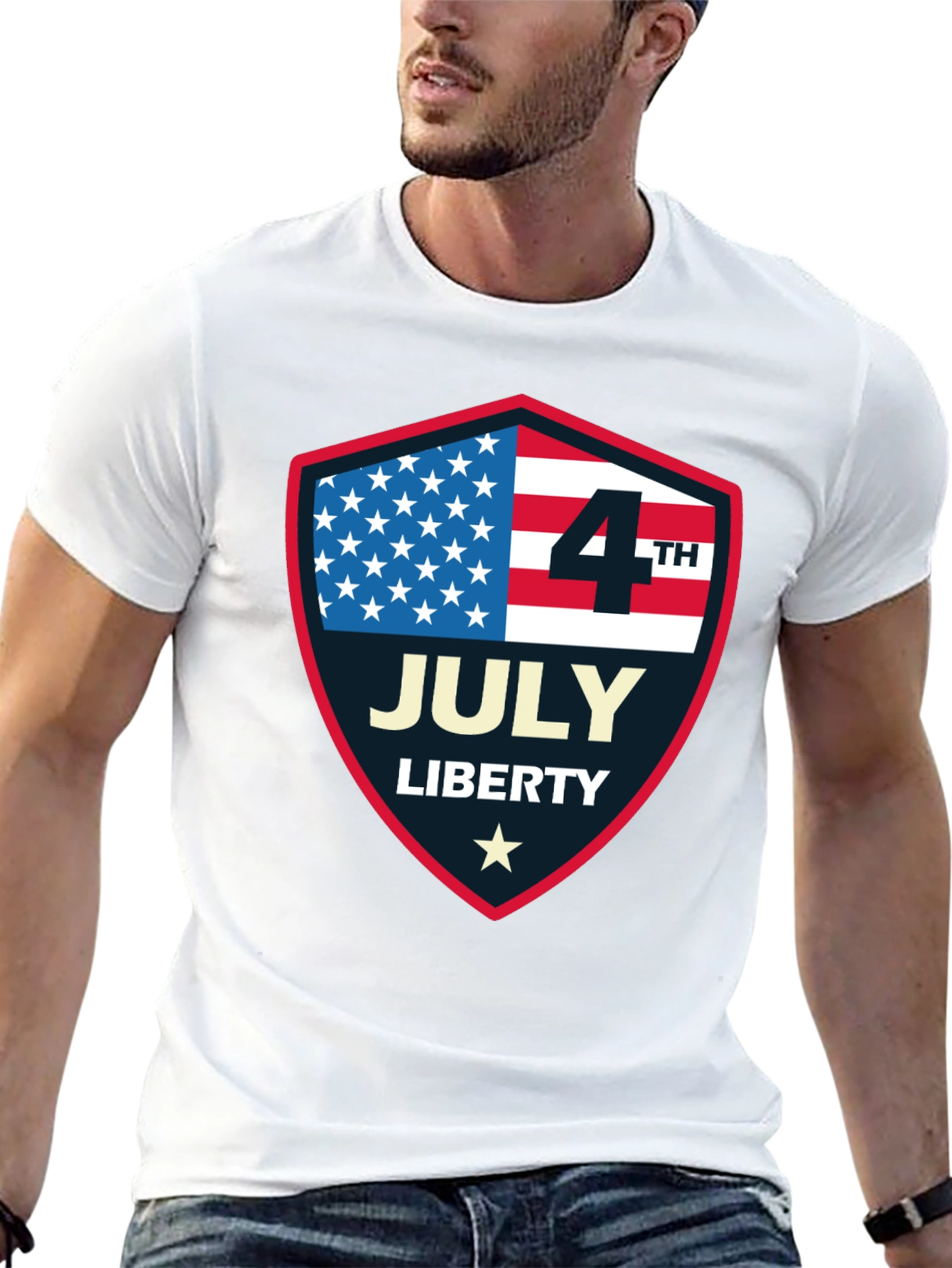 Patriotic 4th of July Shield T-Shirt