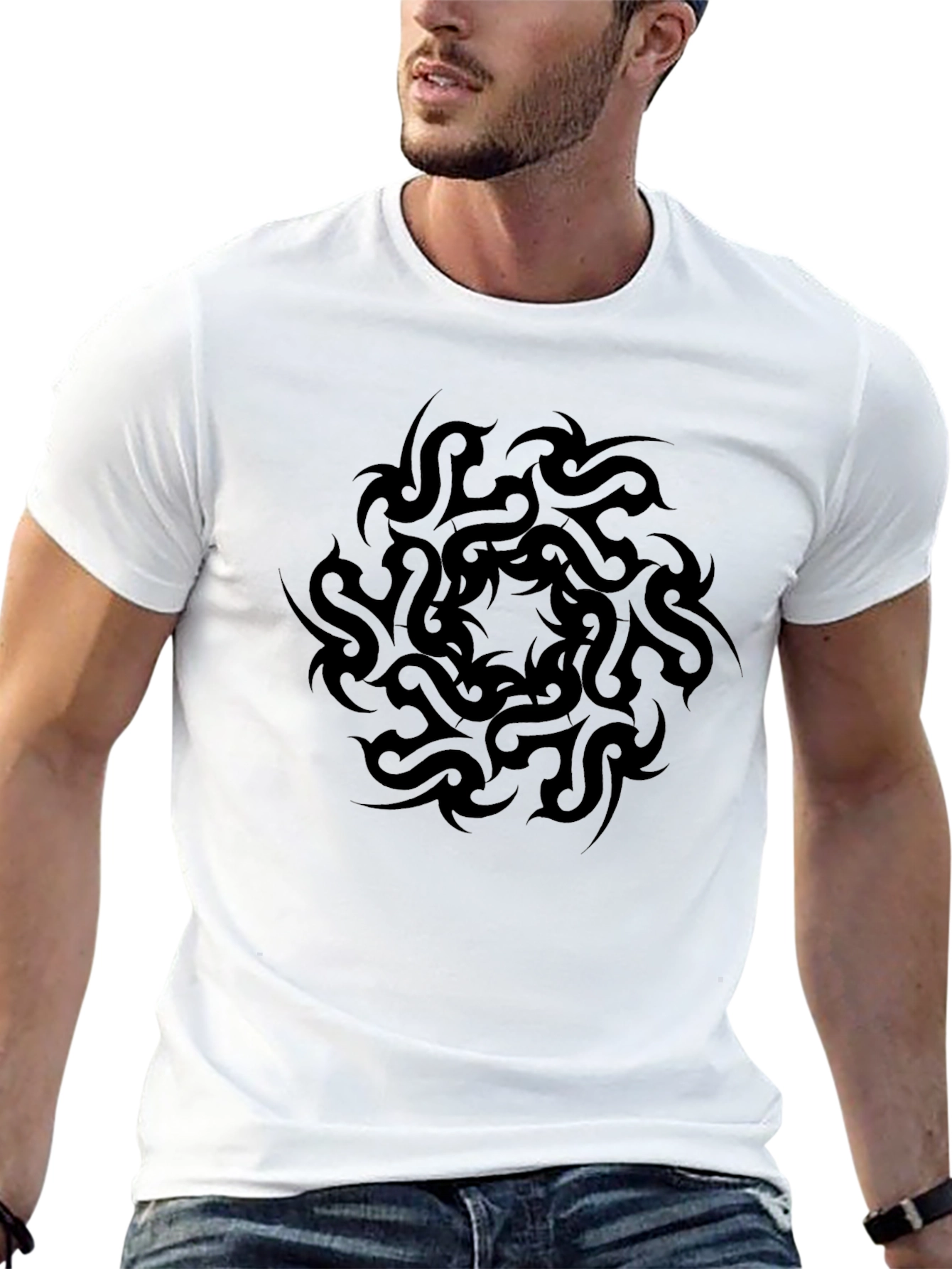 Tribal Mandala Graphic Black T-Shirt
