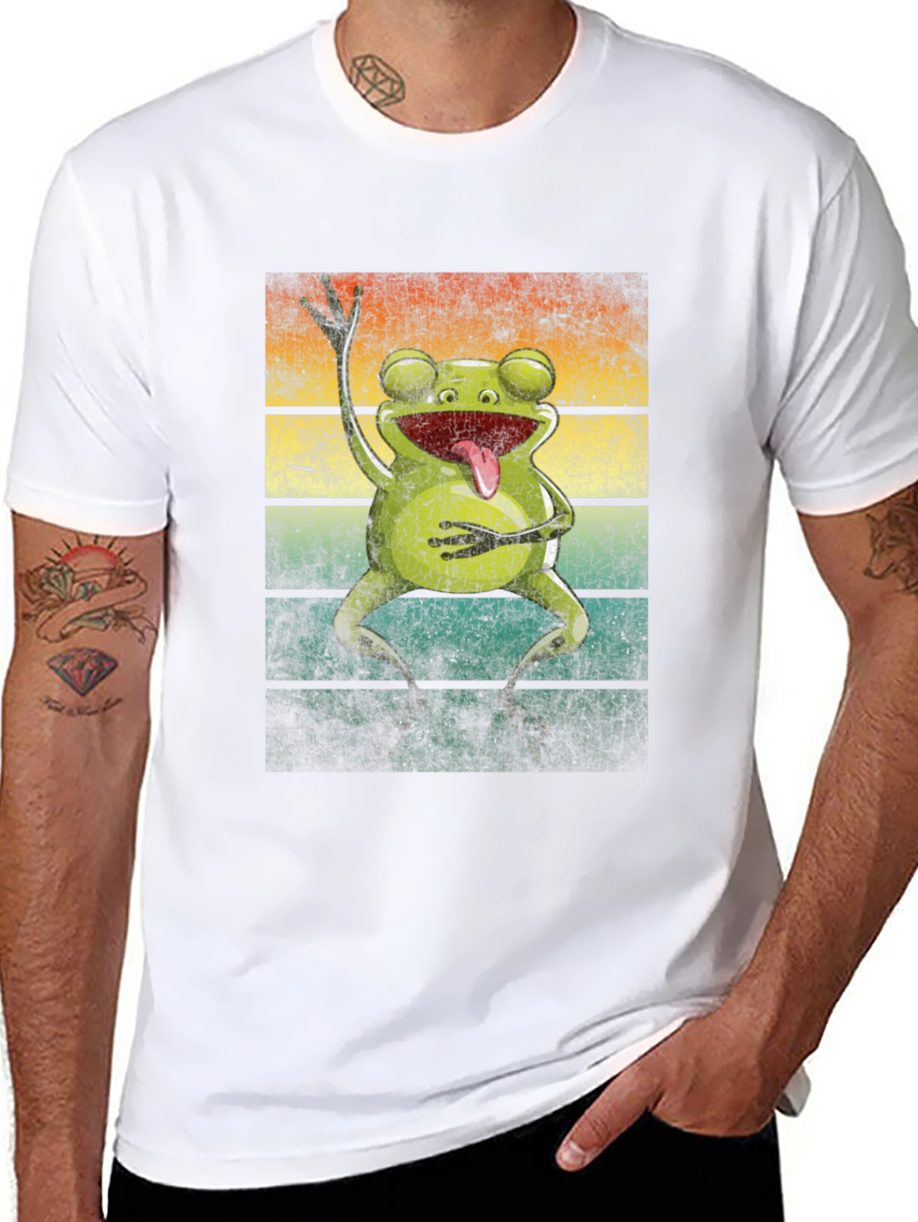 Funny Frog Graphic T-Shirt - Retro Style