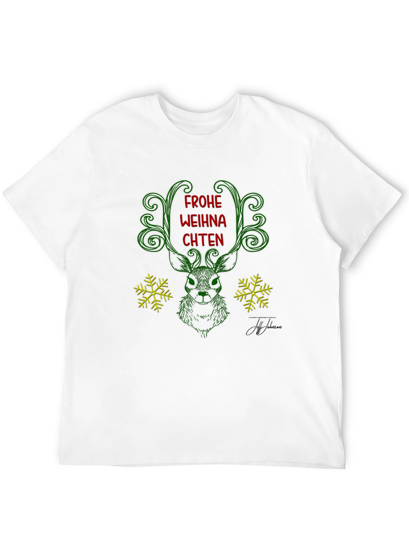 Festive Deer Christmas T-Shirt - Frohe Weihnachten