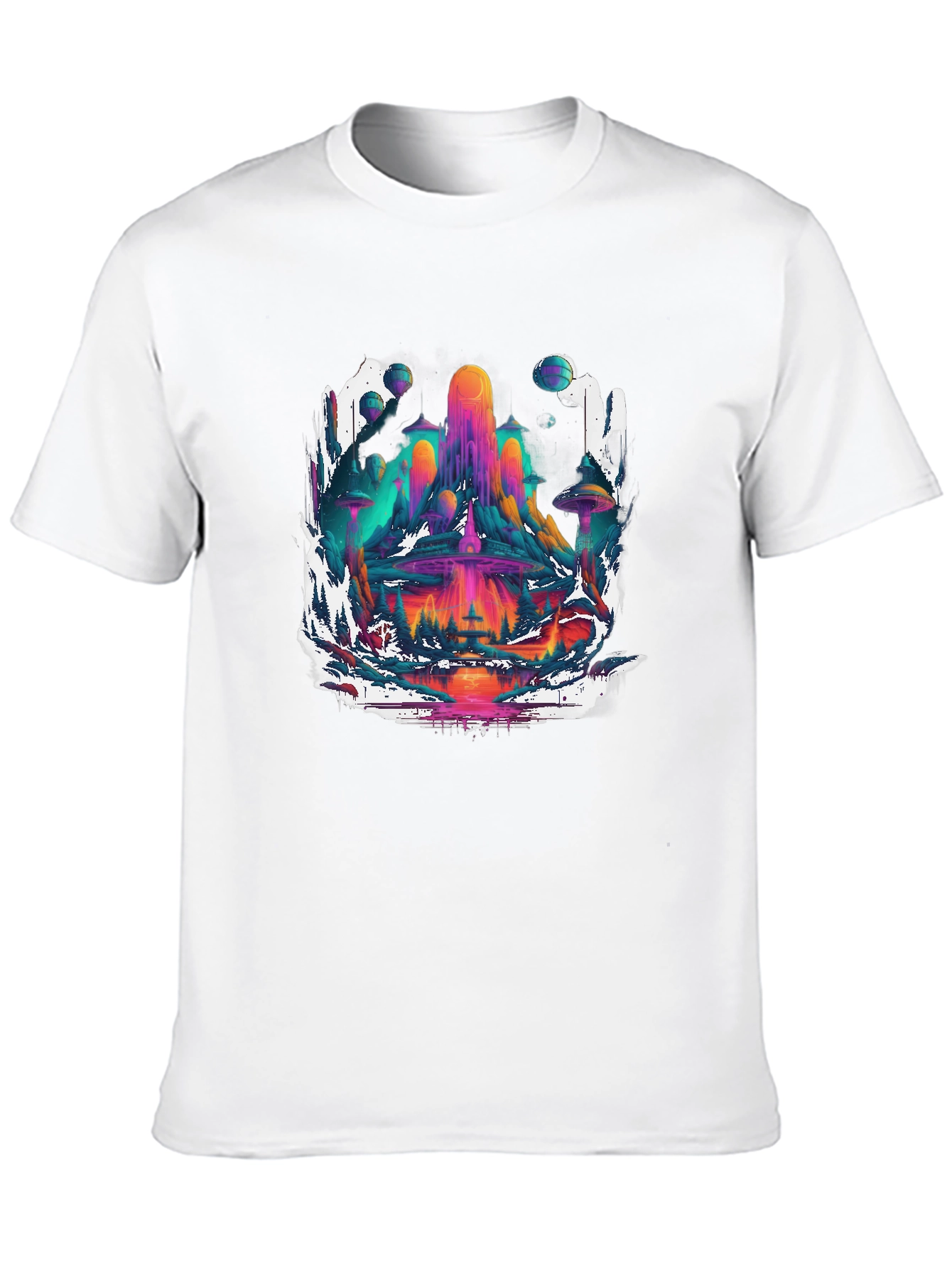 Psychedelic City T-Shirt - Mens Black Graphic Tee