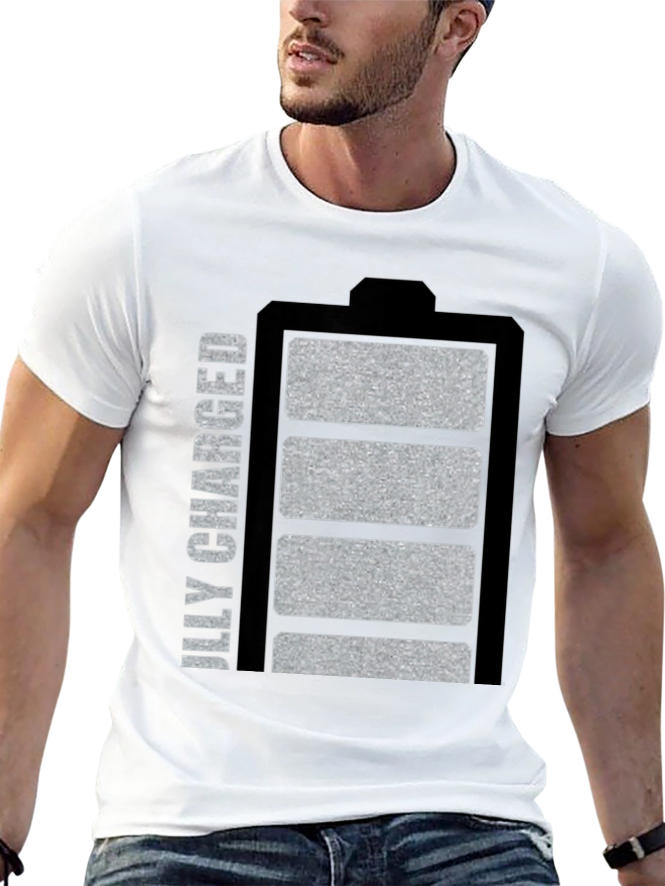 Fully Charged Battery Graphic Tee - Black