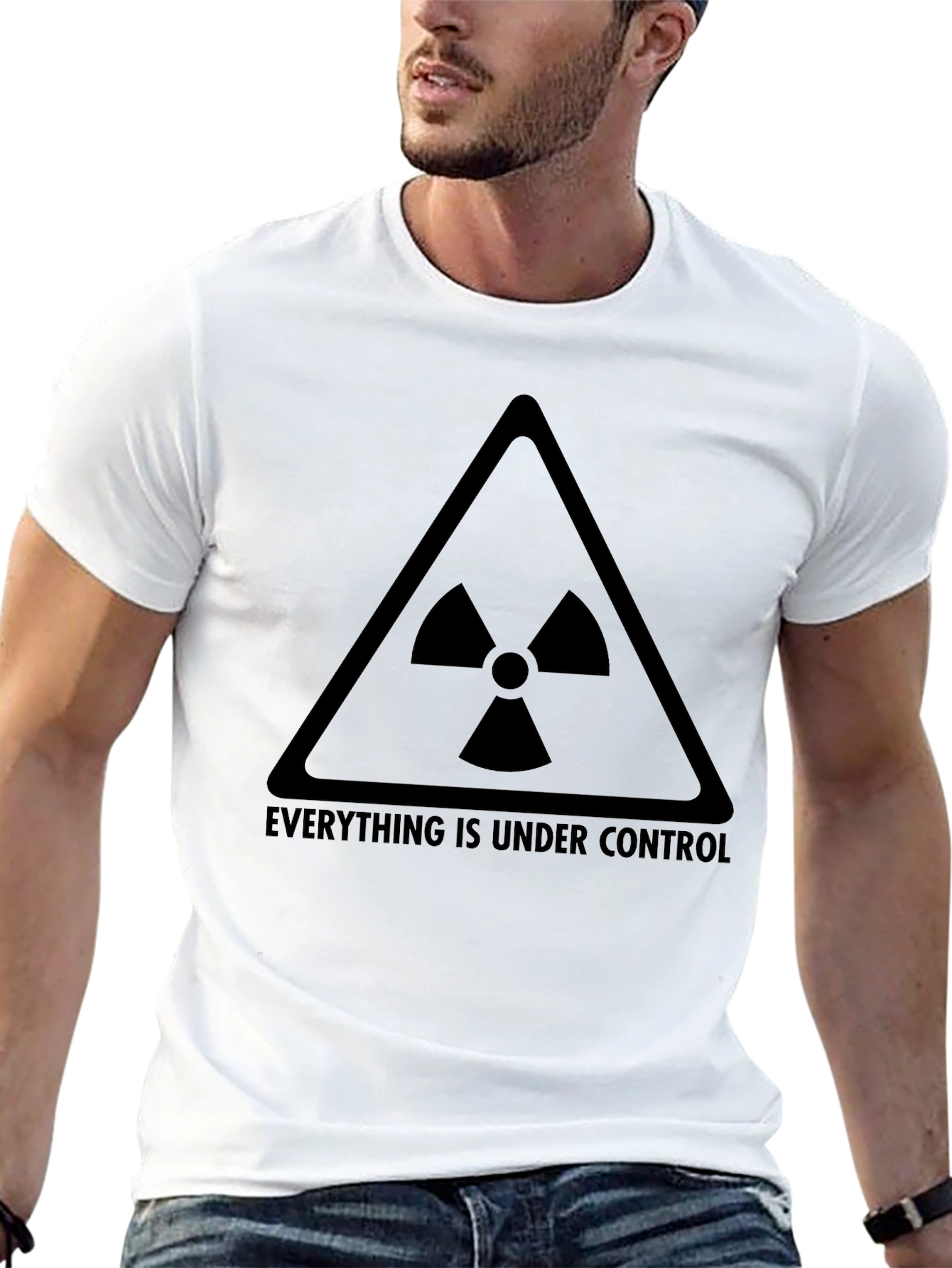 Everything is Under Control Mens Black Graphic T-Shirt