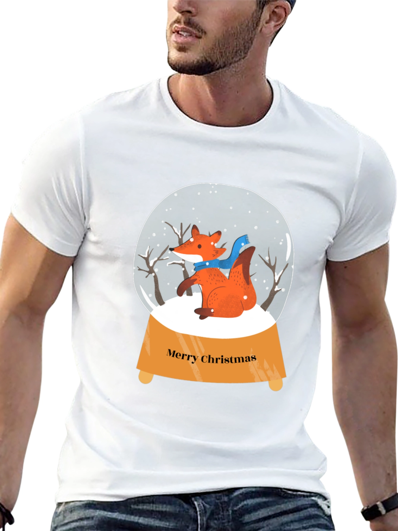 Festive Fox Snow Globe Graphic Tee