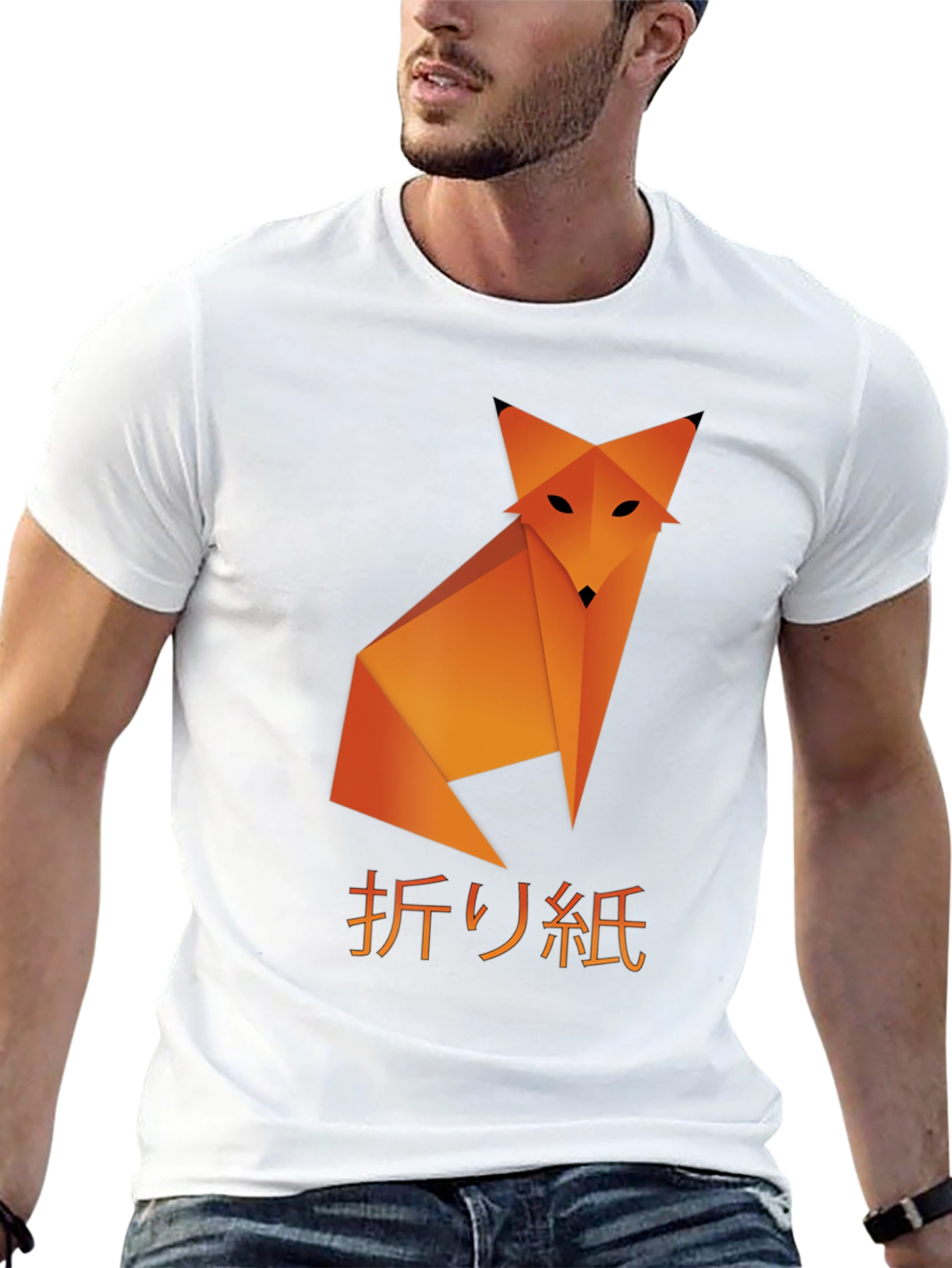 Origami Fox Graphic Tee - Stylish Geometric Design