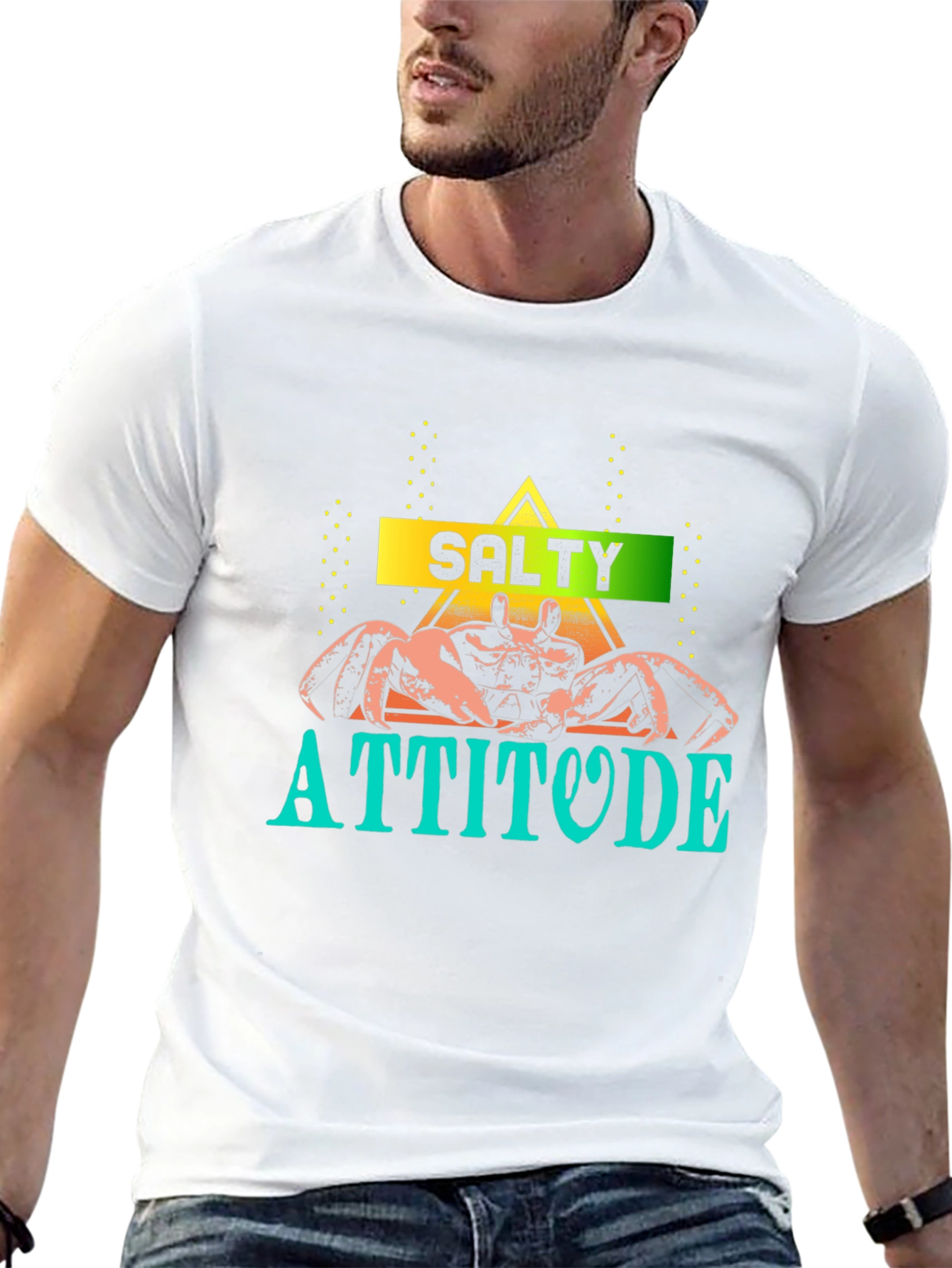 Salty Attitude Crab Graphic Tee - Unique Design