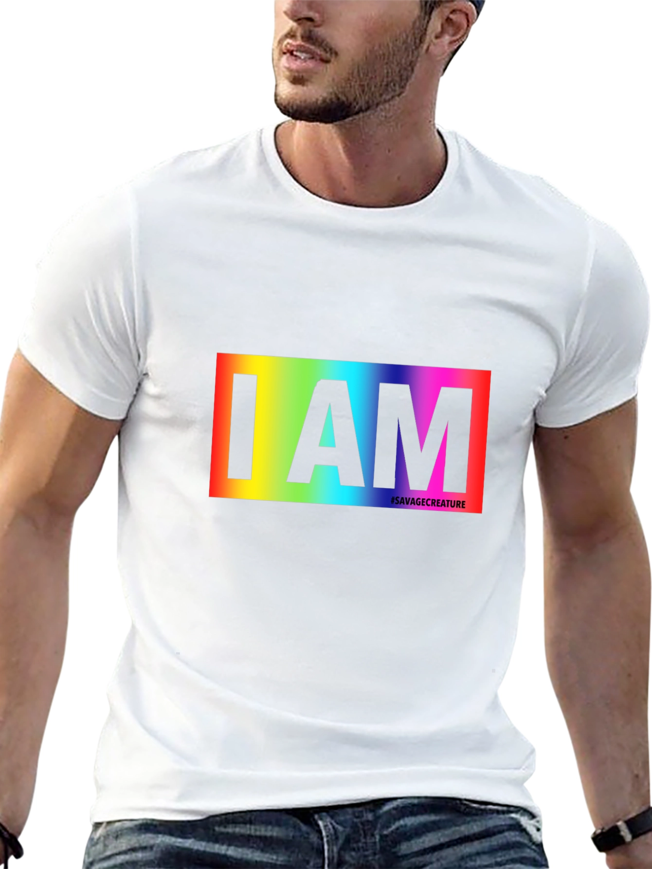 Rainbow I AM T-Shirt - Savage Creature Pride Tee
