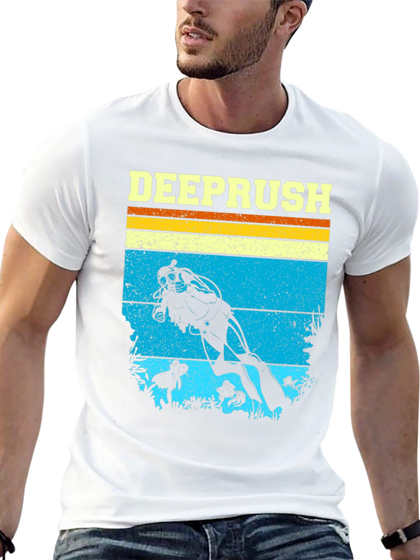 Deep Rush Scuba Diving Retro T-Shirt