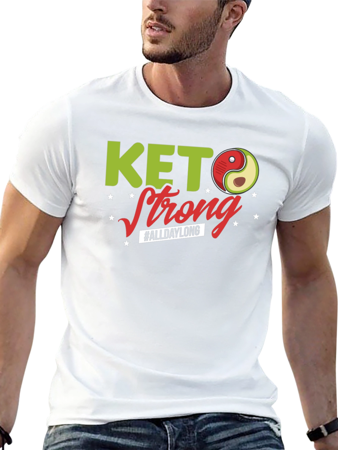 Keto Strong Avocado Yin Yang T-Shirt
