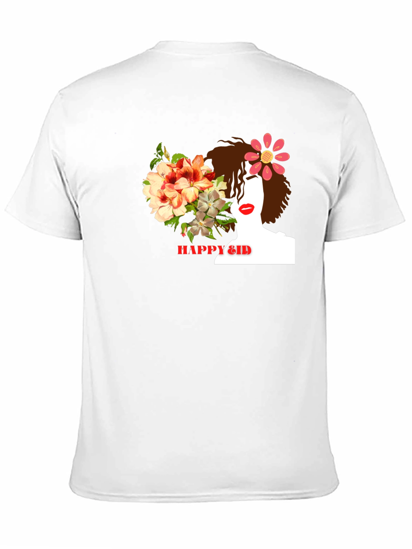 Floral Woman Black T-Shirt