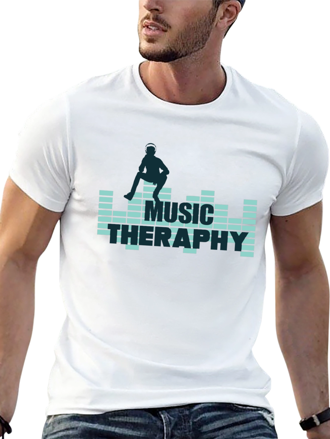 Music Therapy Graphic Tee - Black